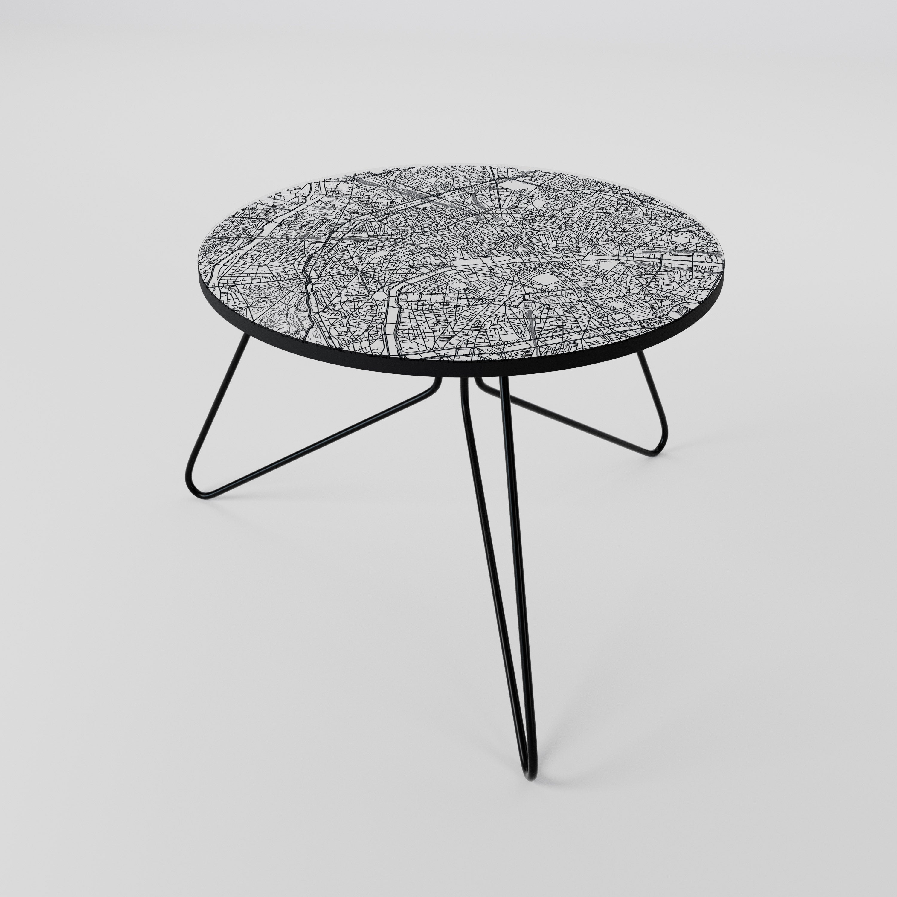 Table basse PLAN DE VILLE DE PARIS 60