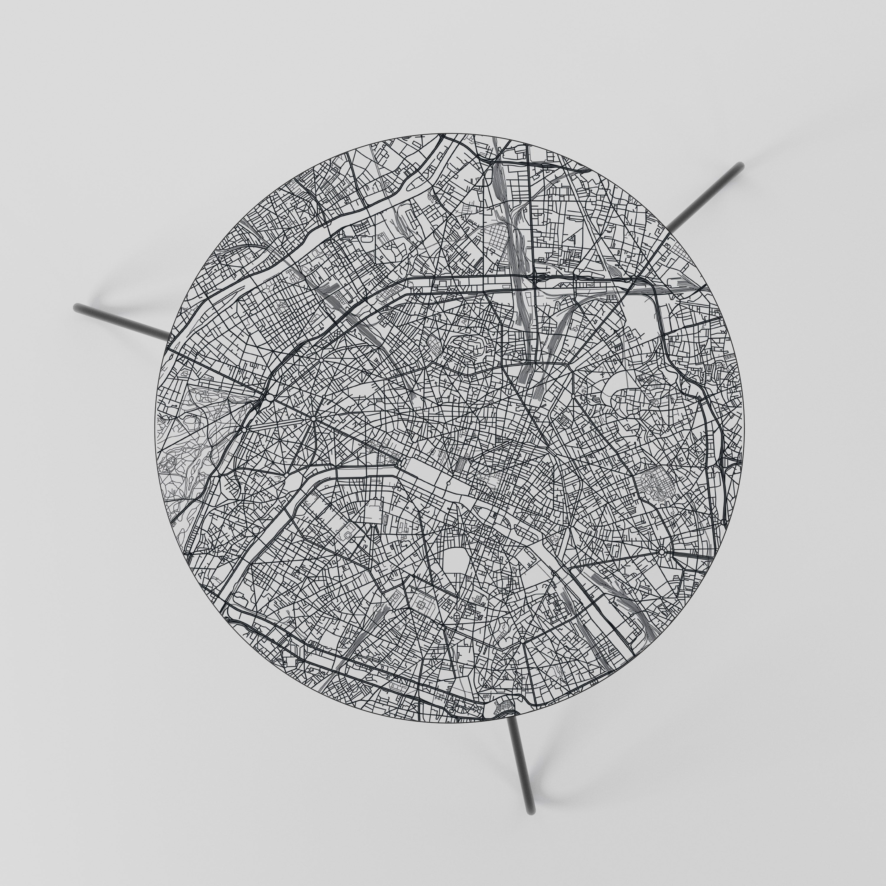 Table basse PLAN DE VILLE DE PARIS 60