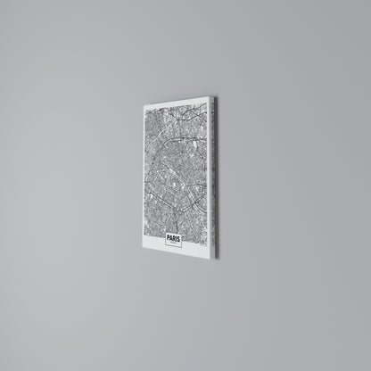 PARIS TOWN PLAN Vertical Canvas Print