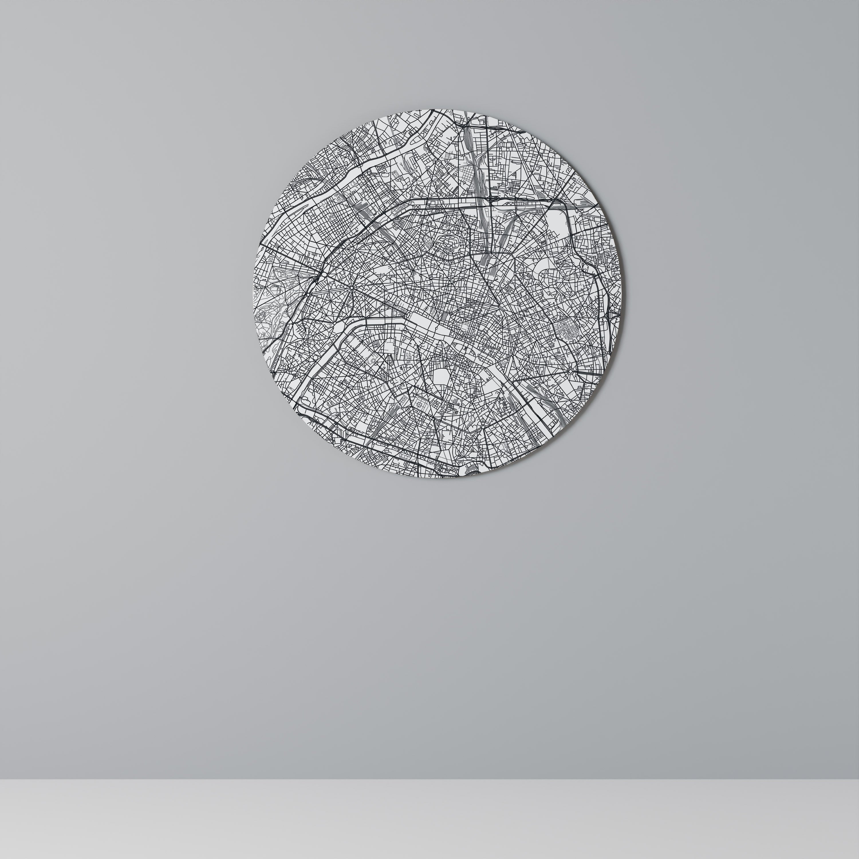 PLAN DE LA VILLE DE PARIS Art mural rond