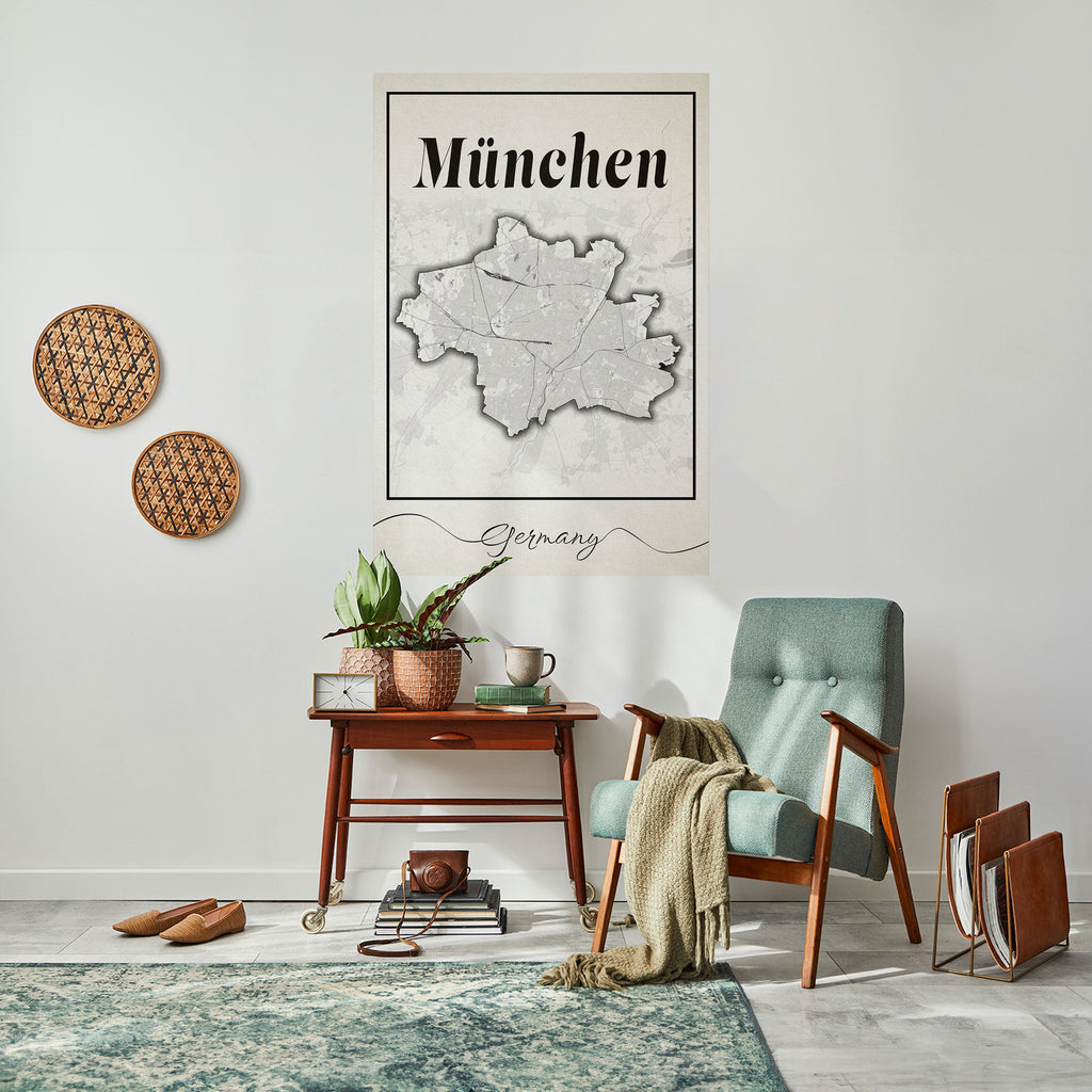 Affiche verticale autocollante MONOCHROME MÜNCHEN