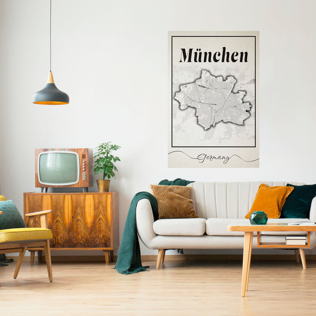 Affiche verticale autocollante MONOCHROME MÜNCHEN