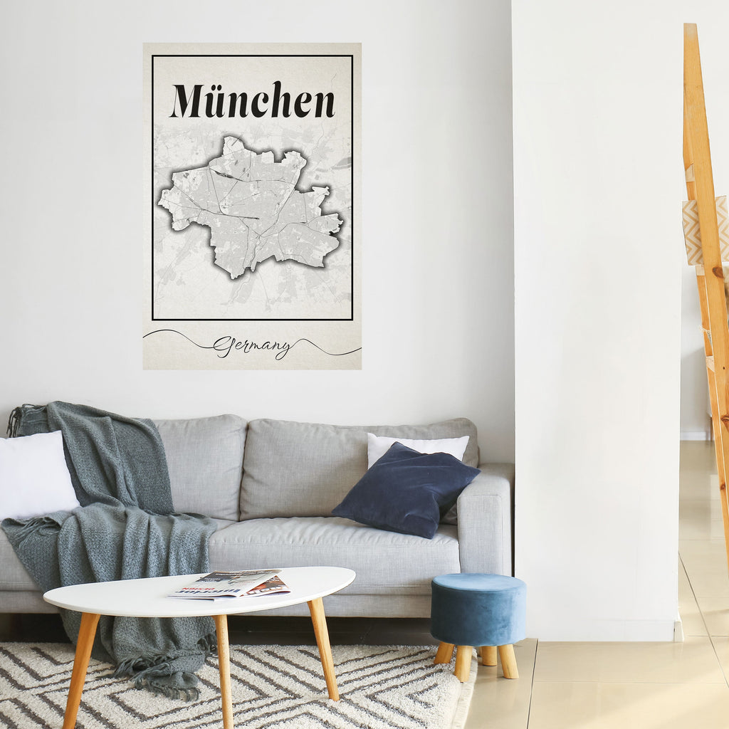 Affiche verticale autocollante MONOCHROME MÜNCHEN