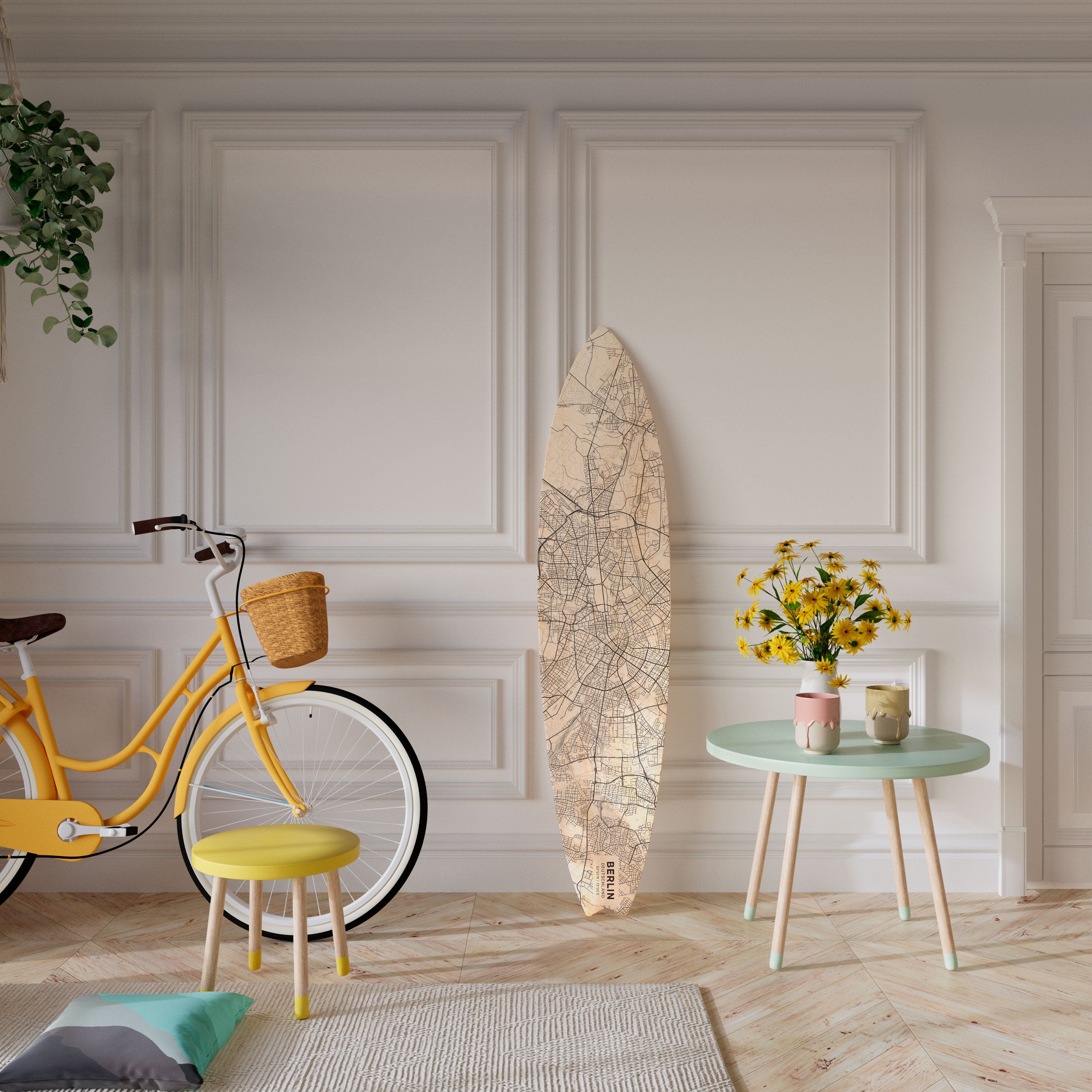 BERLIN PLAN Surfboard Decorative Panel