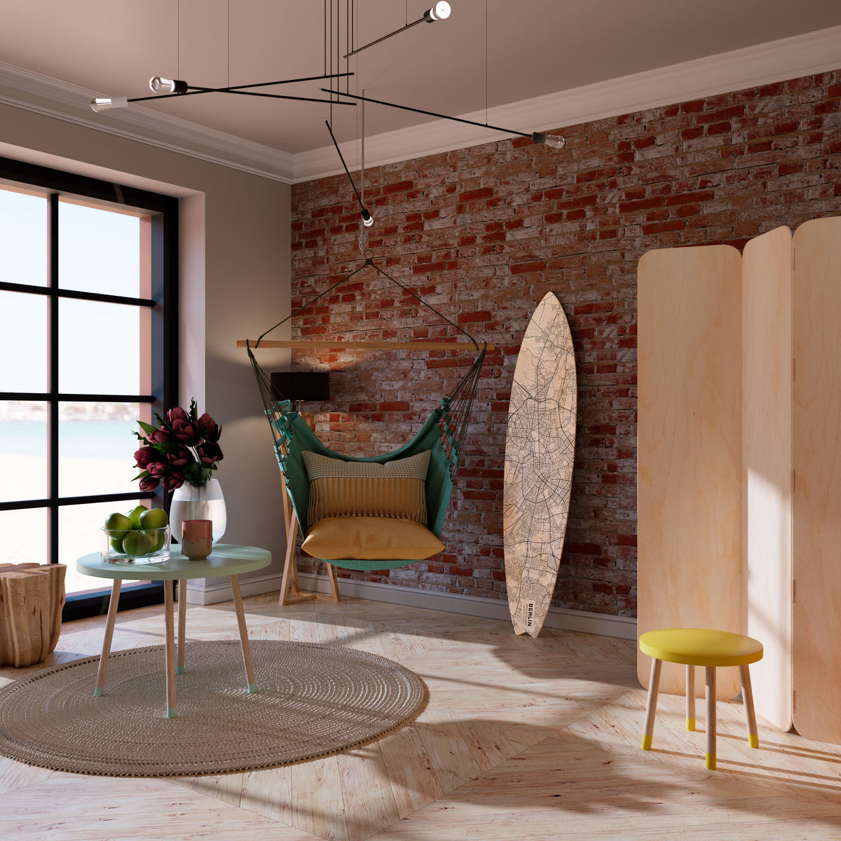 BERLIN PLAN Surfboard Decorative Panel