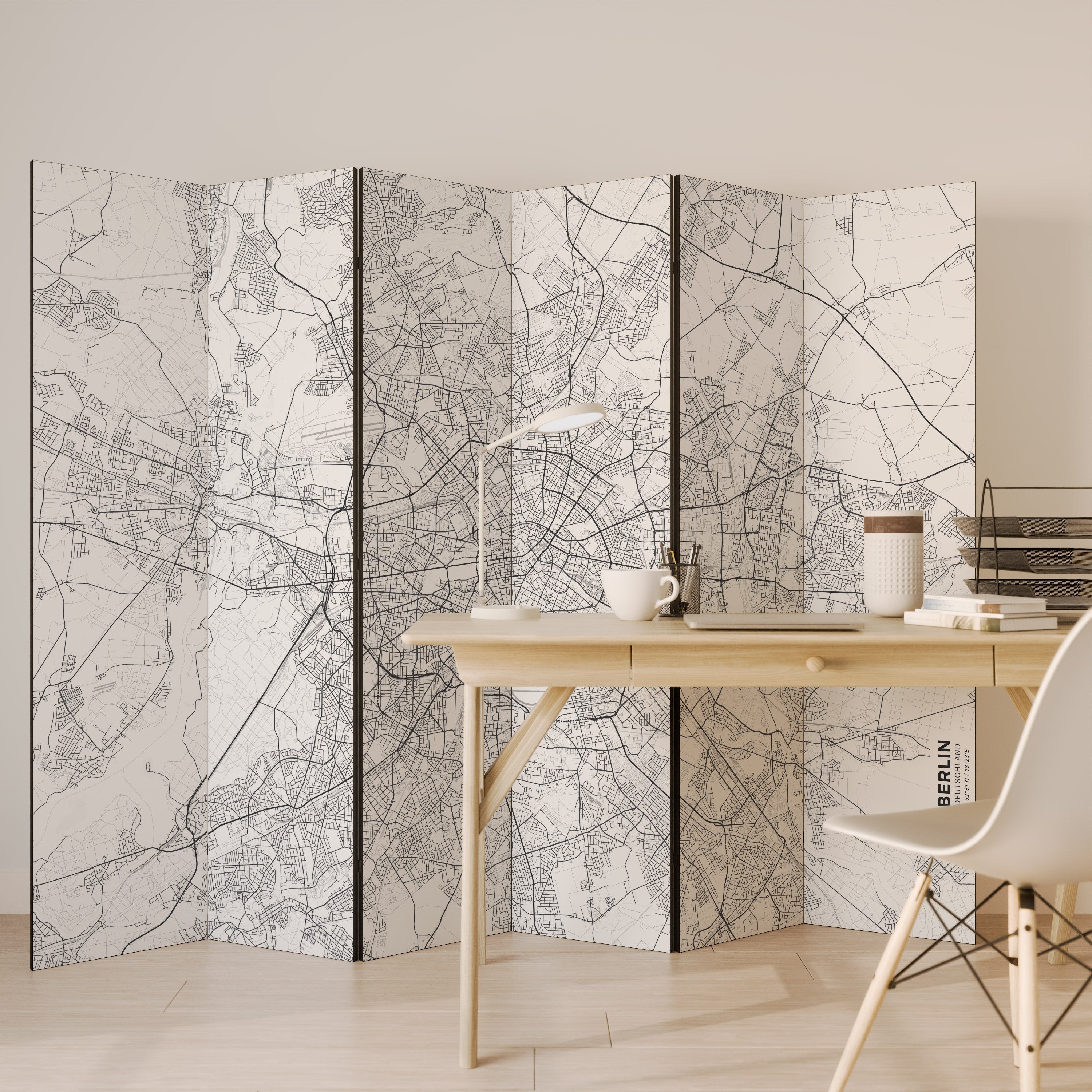 BERLIN PLAN 6-Panel Room Divider