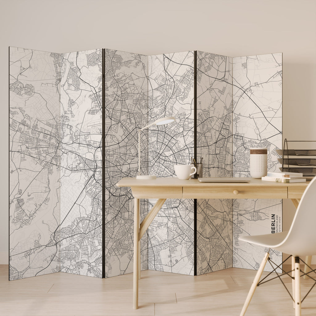 Paravent décoratif à 6 panneaux BERLIN PLAN