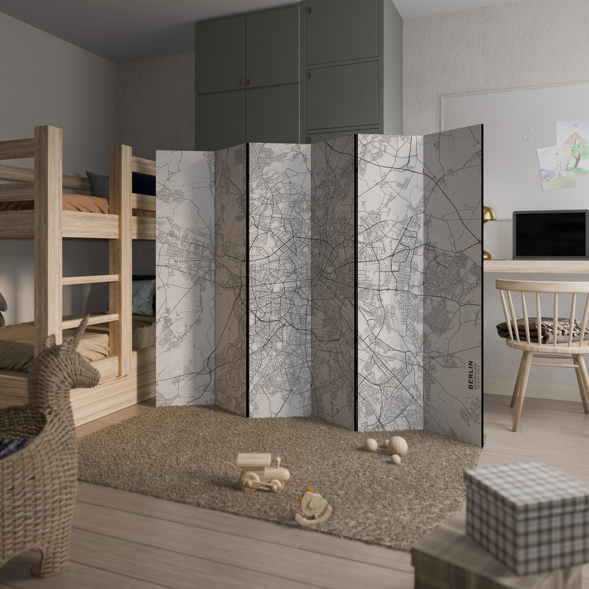 BERLIN PLAN 6-Panel Room Divider