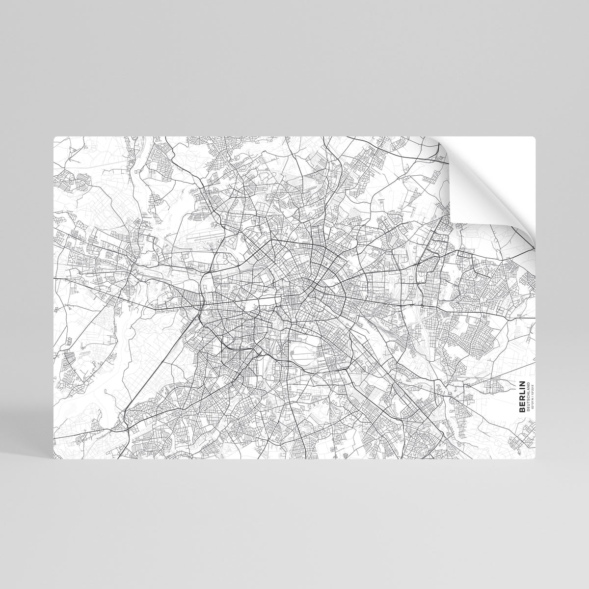 BERLIN PLAN Peel and Stick Horizontal Poster