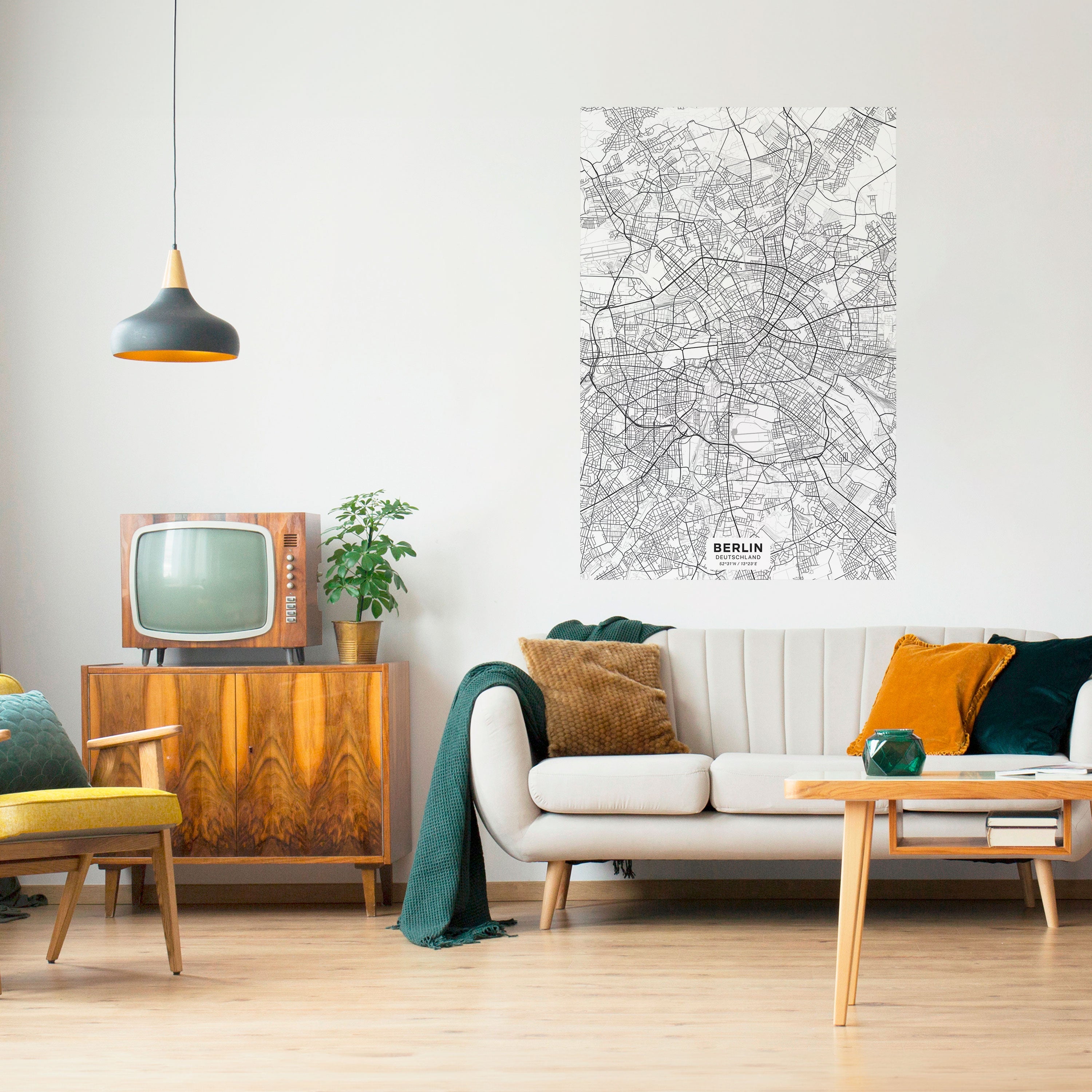 Affiche verticale autocollante du Plan de Berlin