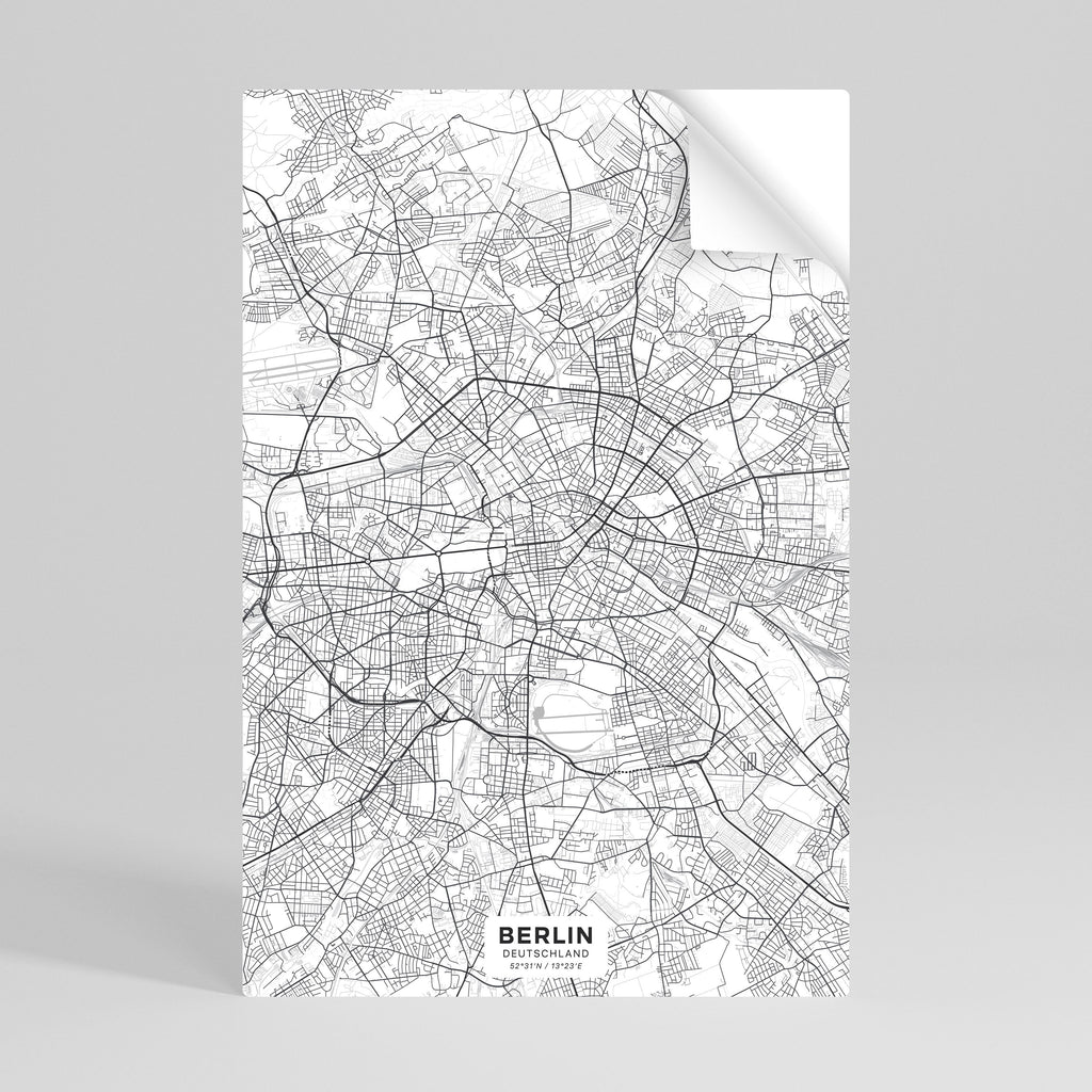 Affiche verticale autocollante du Plan de Berlin
