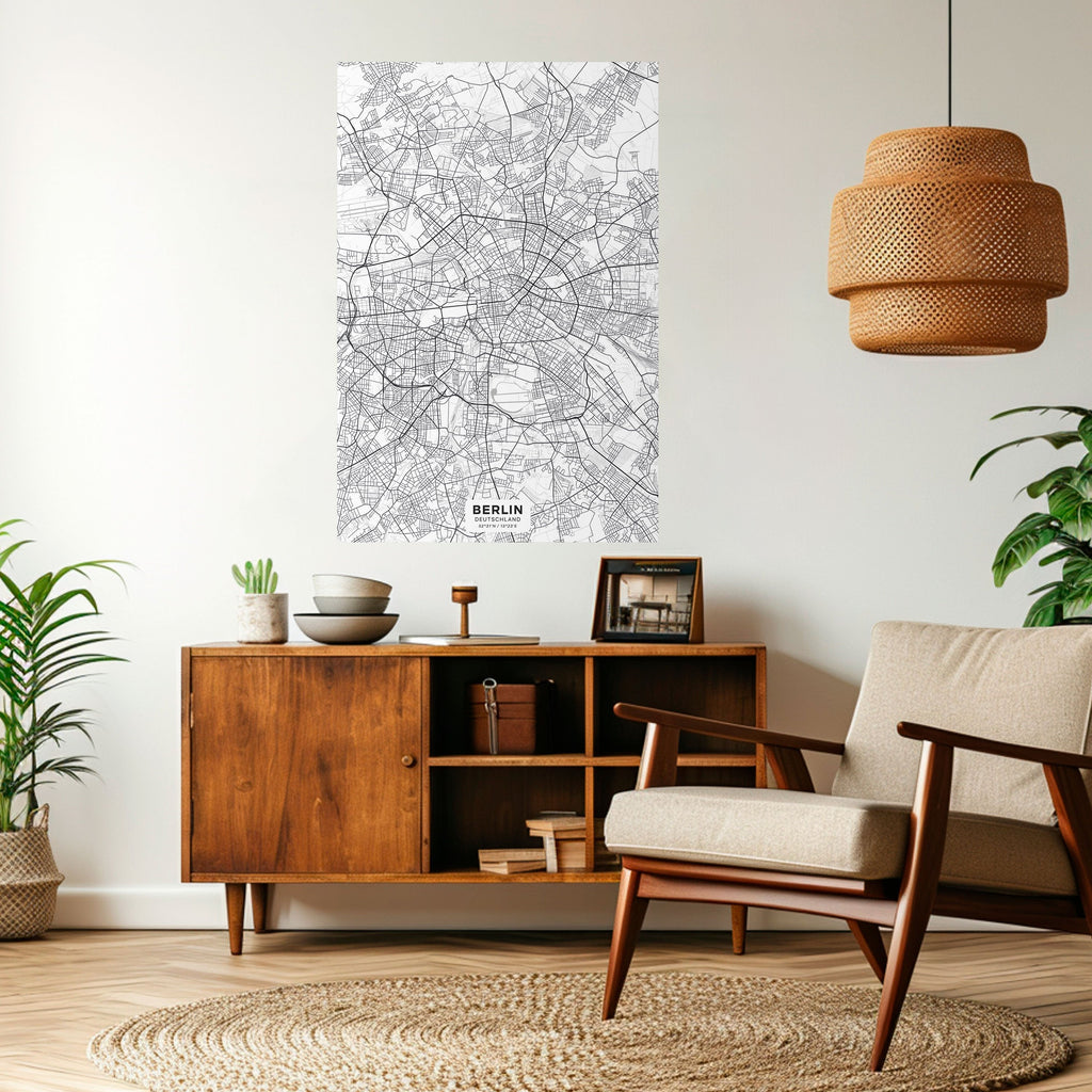 Affiche verticale autocollante du Plan de Berlin