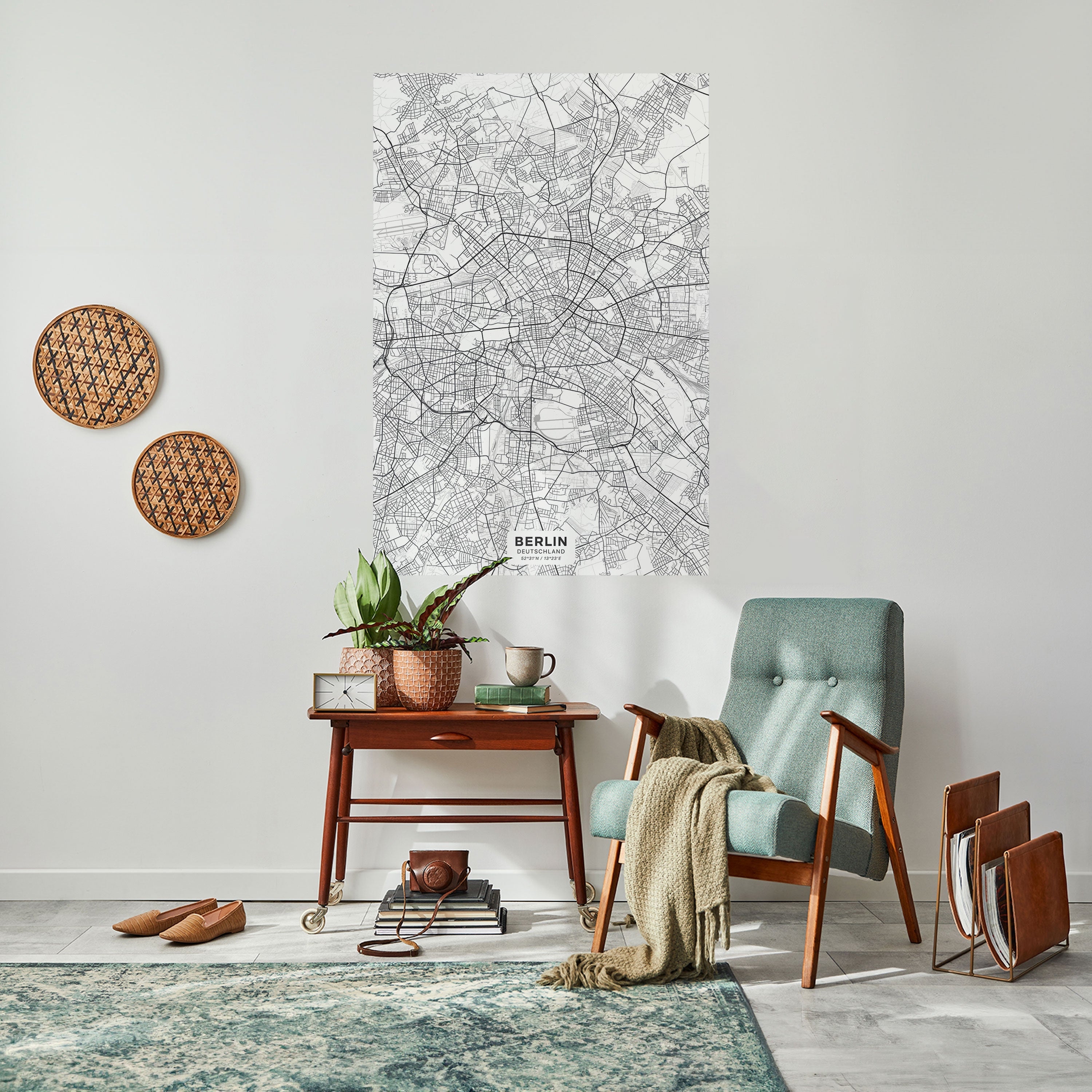 Affiche verticale autocollante du Plan de Berlin