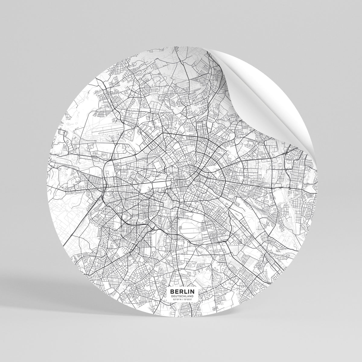 BERLIN PLAN Peel and Stick Round Sticker