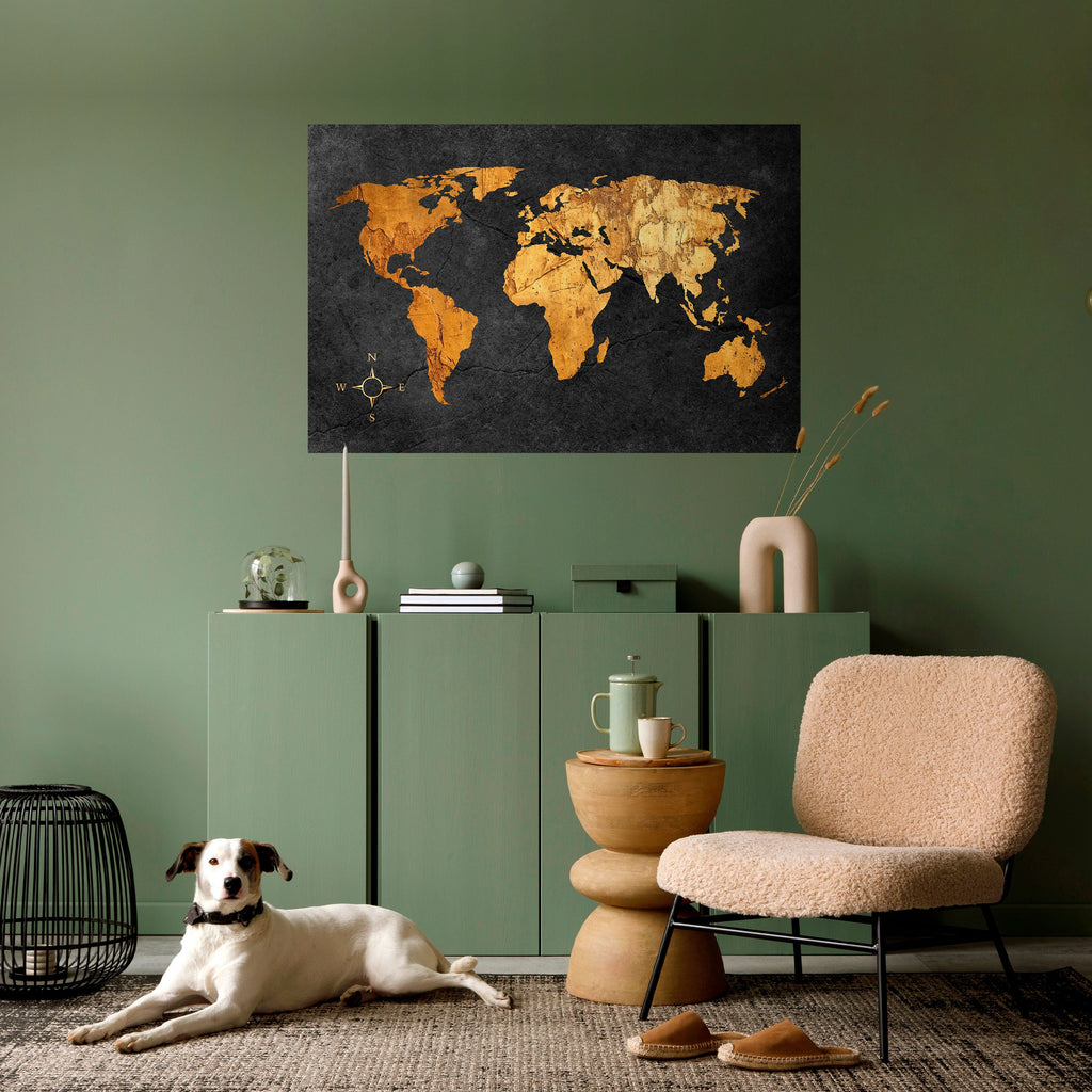 Affiche horizontale autocollante ILLUSION DU GLOBE DORÉ