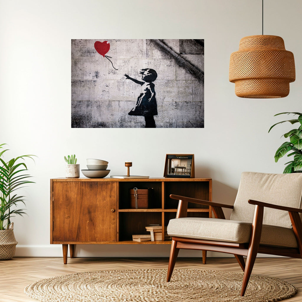 Affiche horizontale autocollante « BALLON GIRL » (BANKSY)