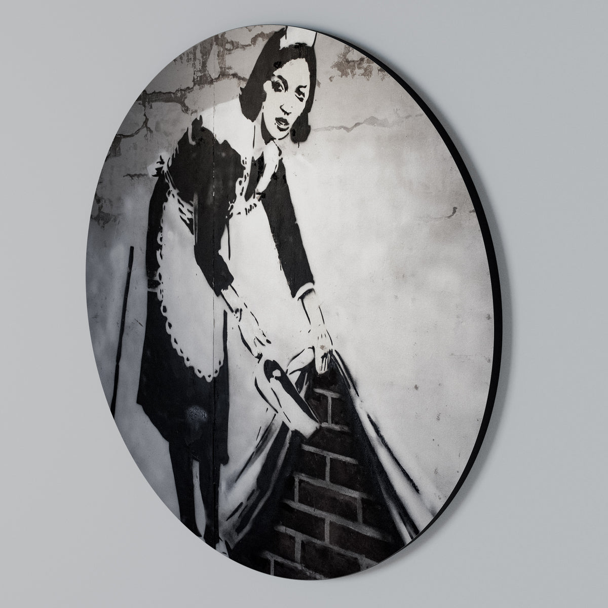 SWEEPING UNDER (BANKSY) Round Wall Art