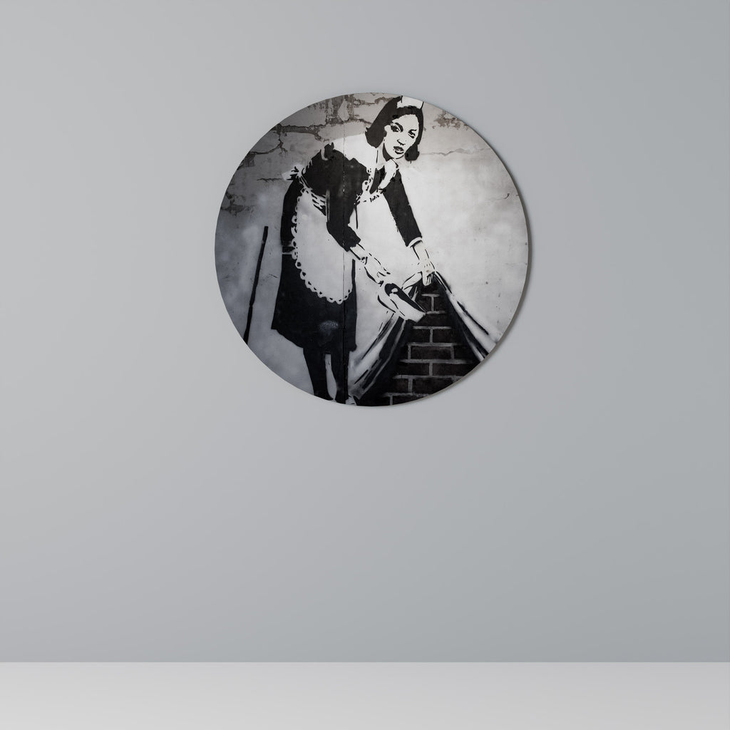 SWEEPING UNDER (BANKSY) Décoration murale ronde