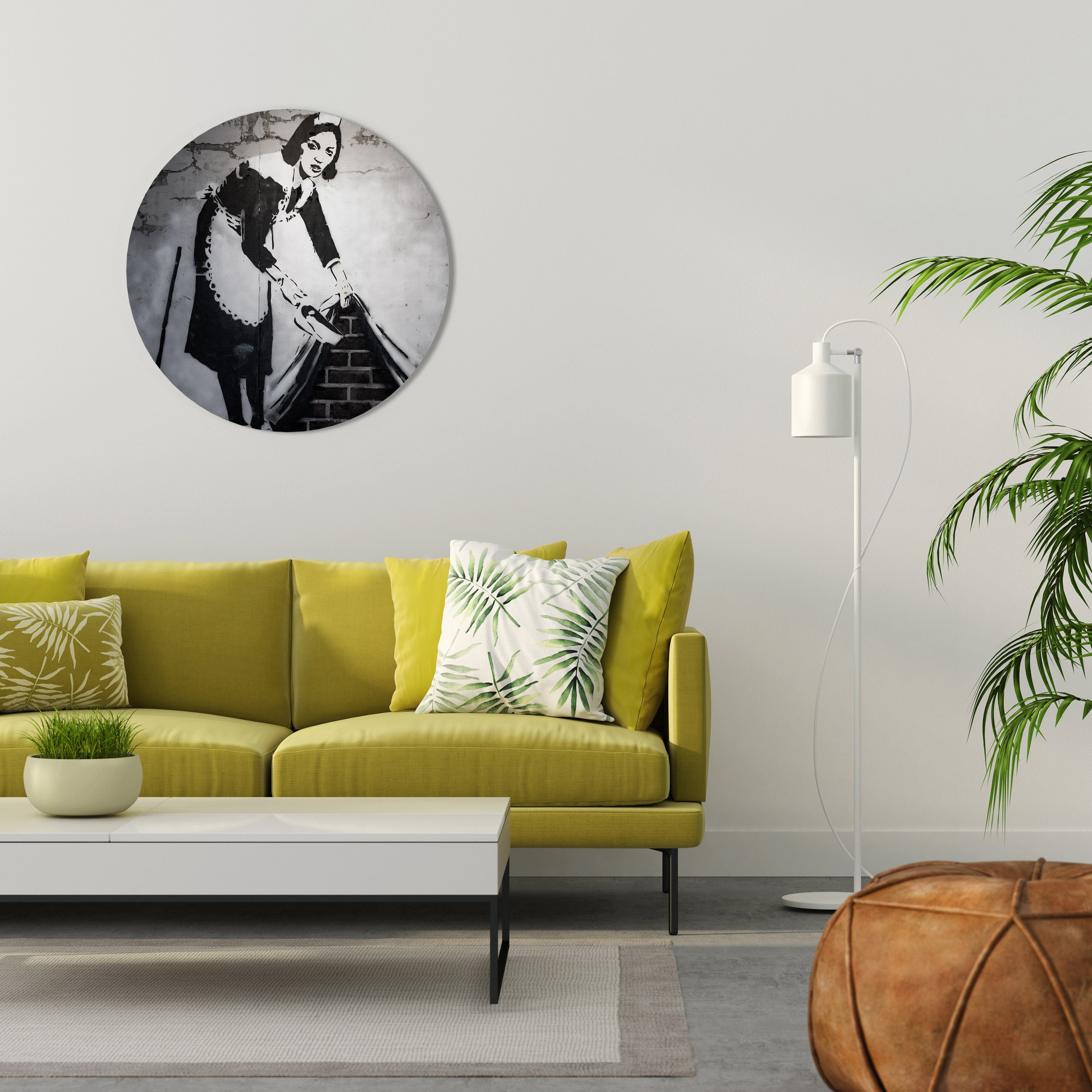 SWEEPING UNDER (BANKSY) Décoration murale ronde