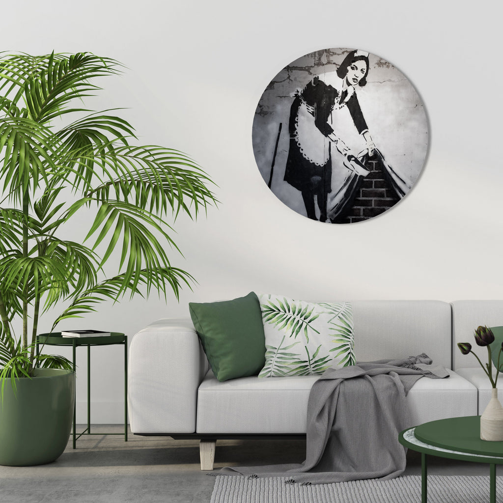 SWEEPING UNDER (BANKSY) Décoration murale ronde