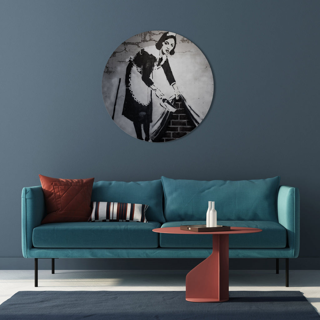 SWEEPING UNDER (BANKSY) Décoration murale ronde