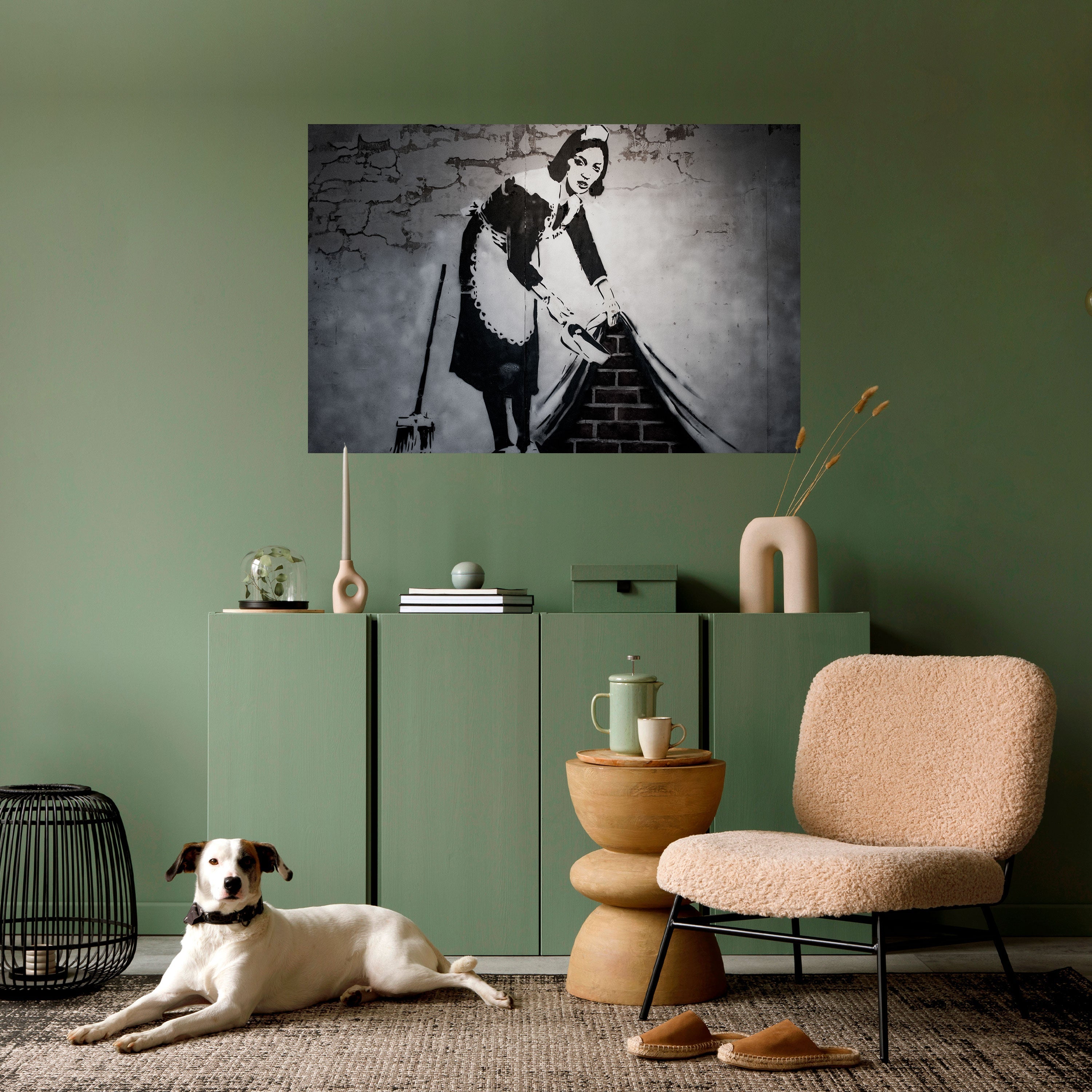 Affiche horizontale autocollante « SWEEPING UNDER » (BANKSY)