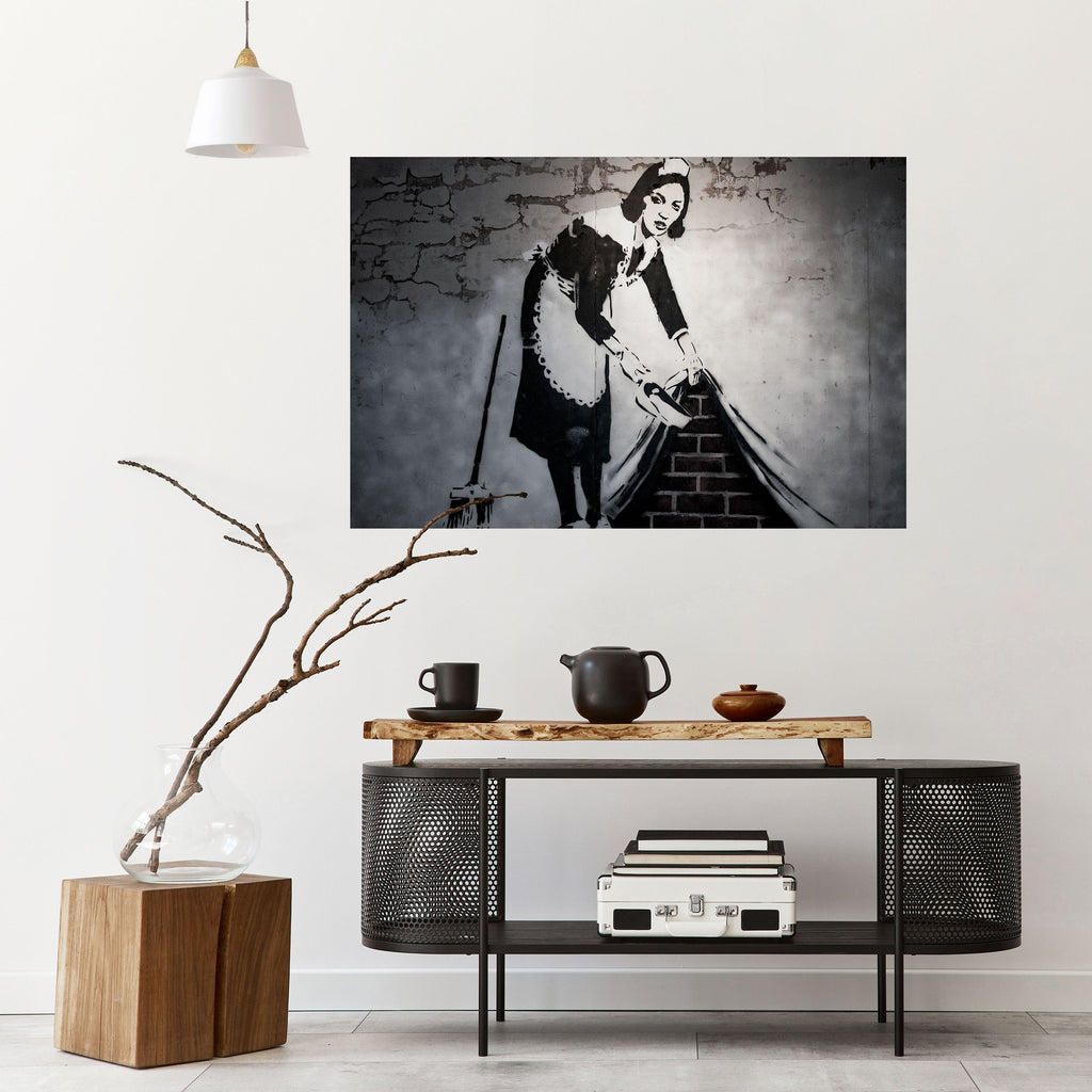 Affiche horizontale autocollante « SWEEPING UNDER » (BANKSY)