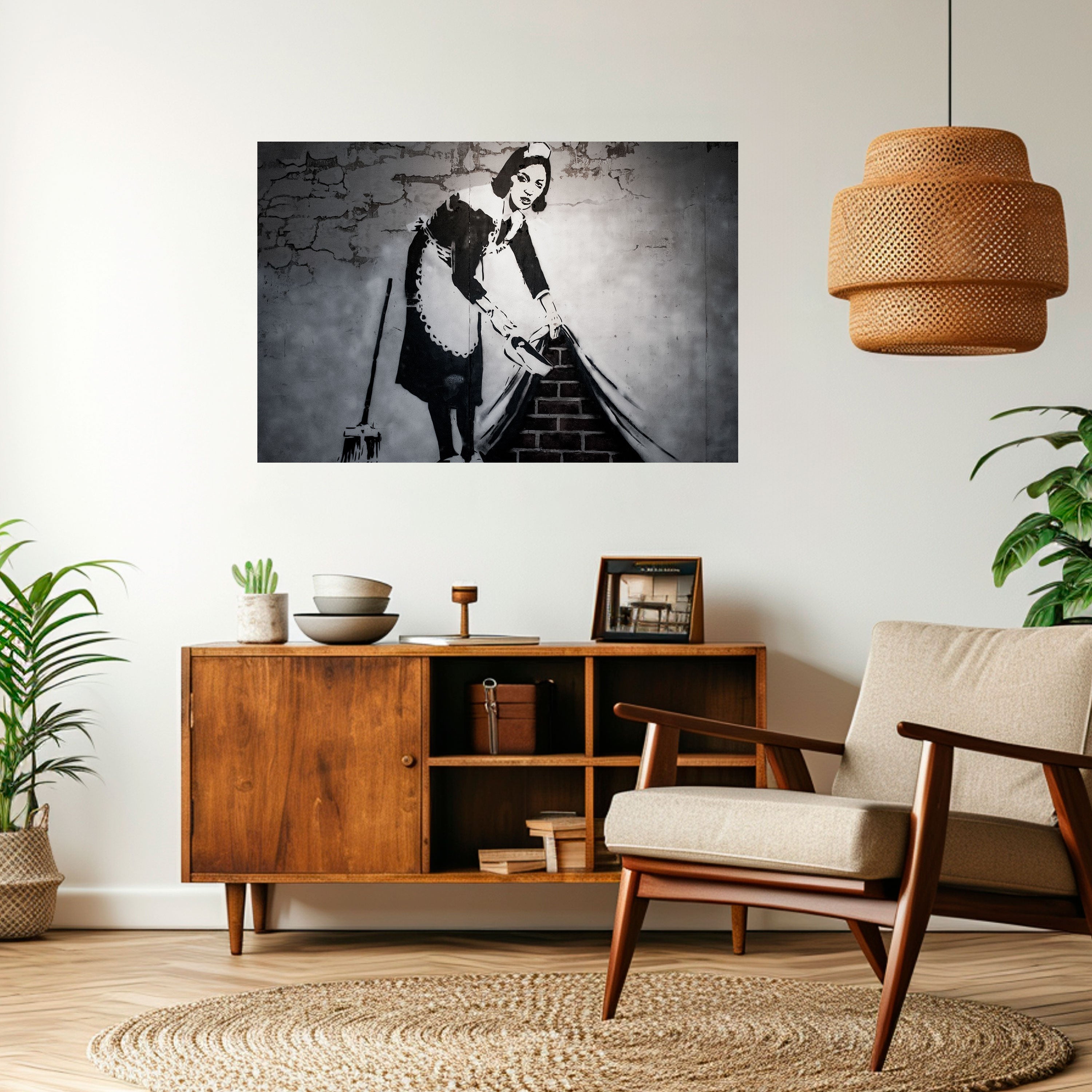 Affiche horizontale autocollante « SWEEPING UNDER » (BANKSY)