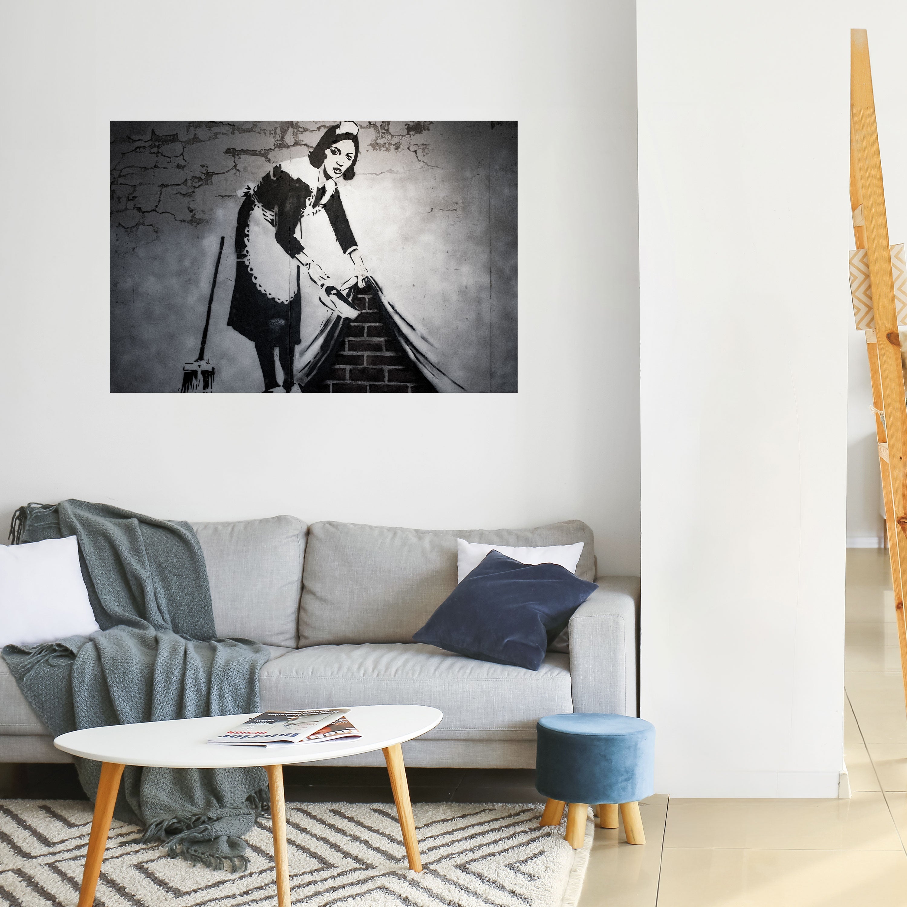 Affiche horizontale autocollante « SWEEPING UNDER » (BANKSY)