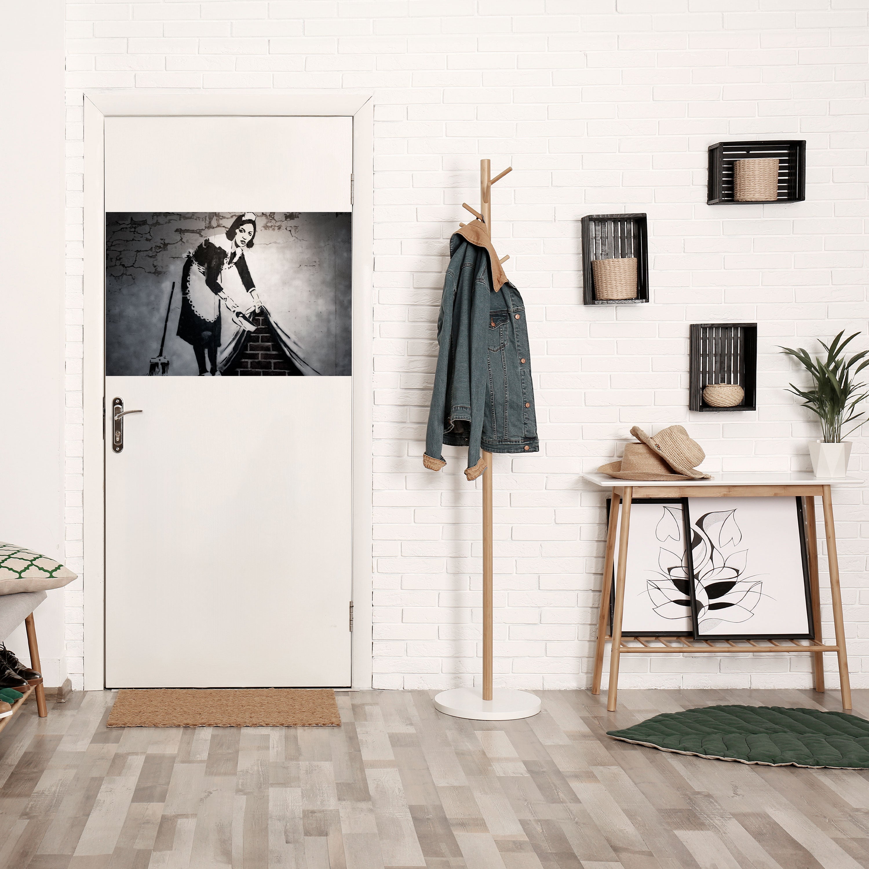 Affiche horizontale autocollante « SWEEPING UNDER » (BANKSY)