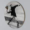 FLOWER BOMBER (BANKSY) Round Wall Art