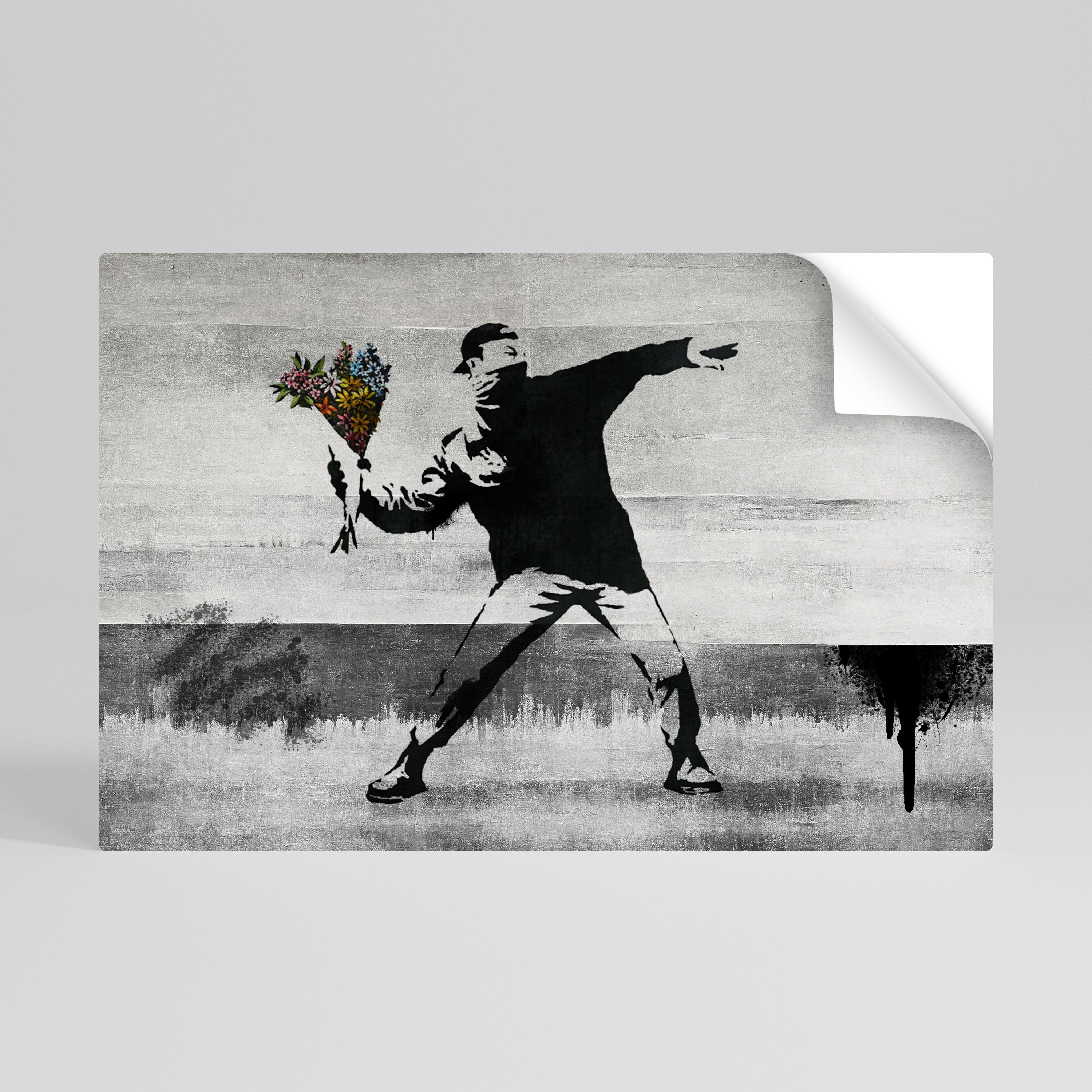 Affiche horizontale autocollante FLOWER BOMBER (BANKSY)