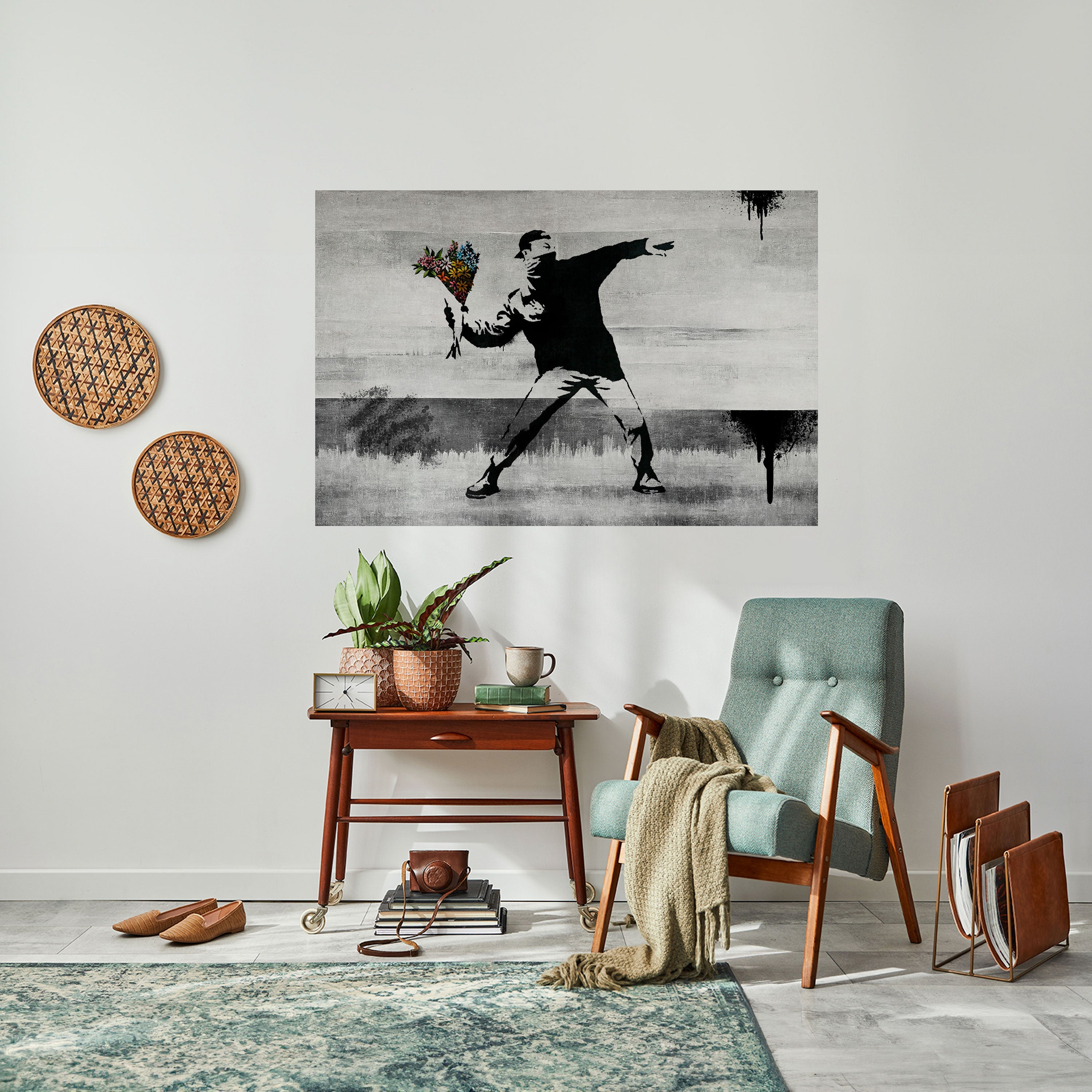 Affiche horizontale autocollante FLOWER BOMBER (BANKSY)