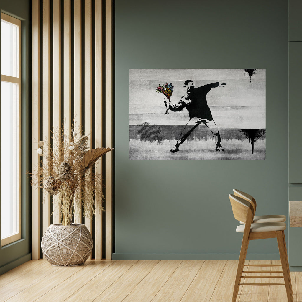 Affiche horizontale autocollante FLOWER BOMBER (BANKSY)