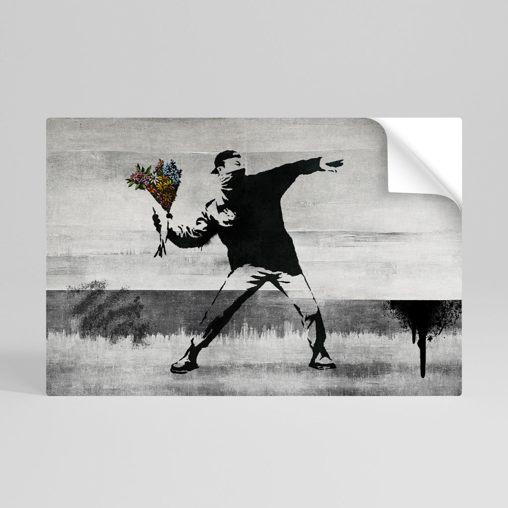 Affiche horizontale autocollante FLOWER BOMBER (BANKSY)