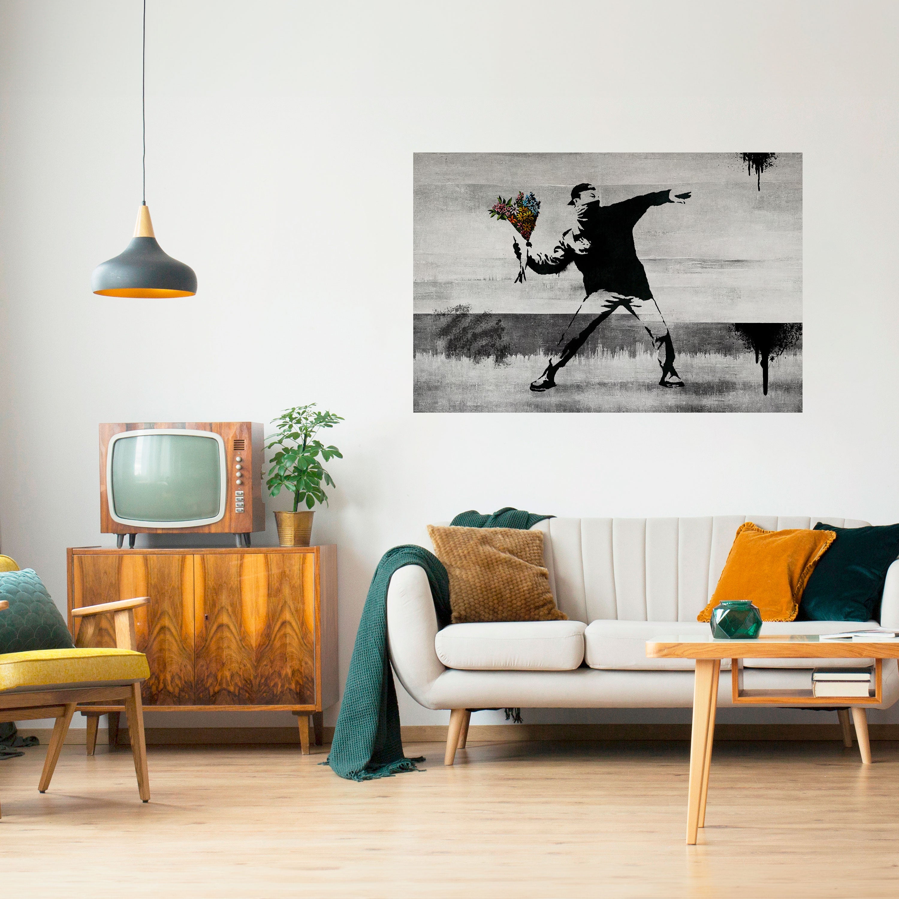 Affiche horizontale autocollante FLOWER BOMBER (BANKSY)