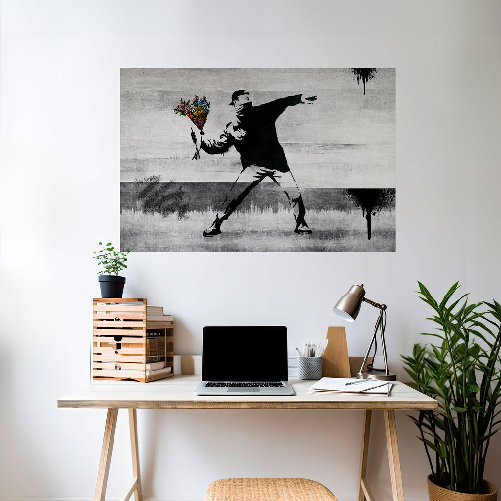 Affiche horizontale autocollante FLOWER BOMBER (BANKSY)