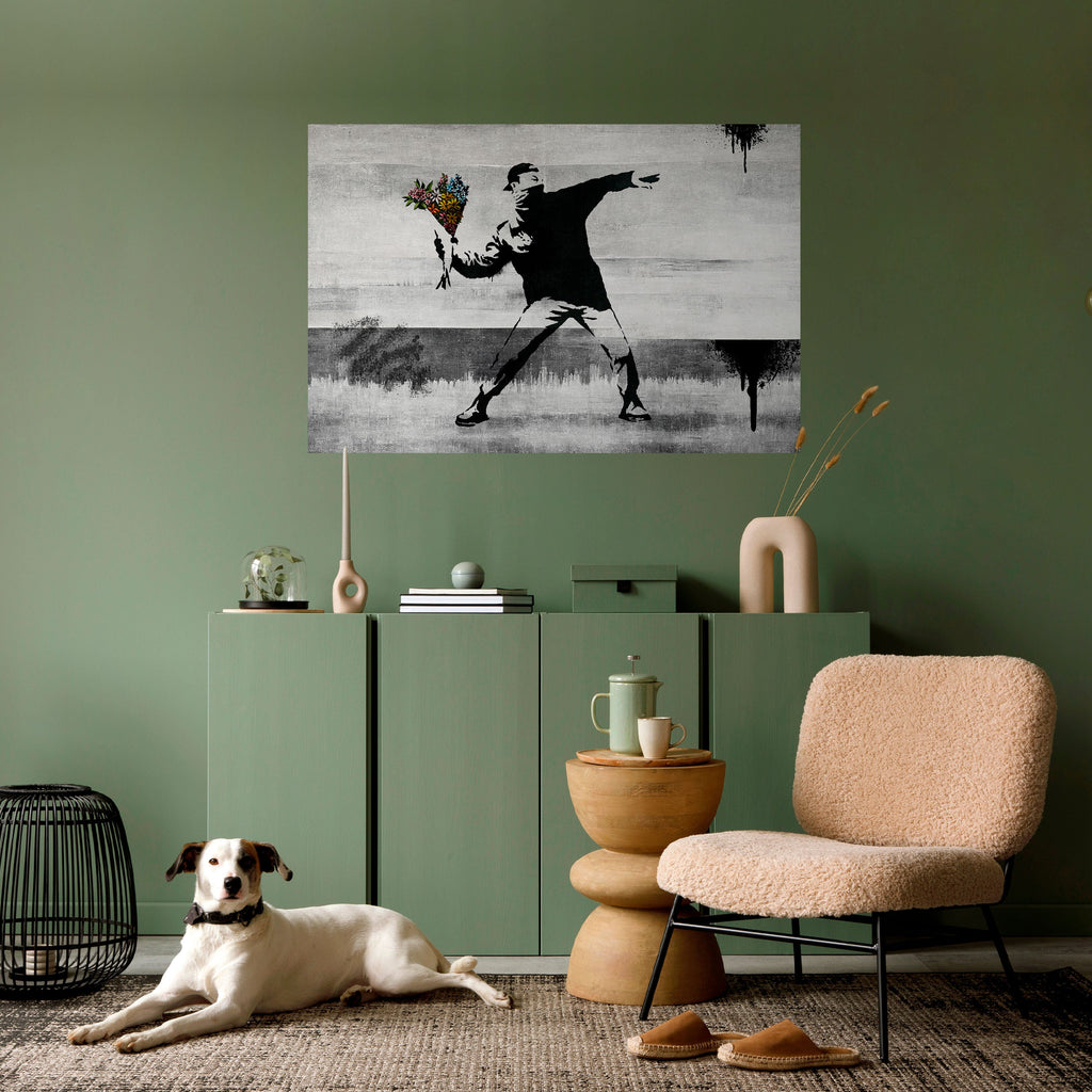Affiche horizontale autocollante FLOWER BOMBER (BANKSY)