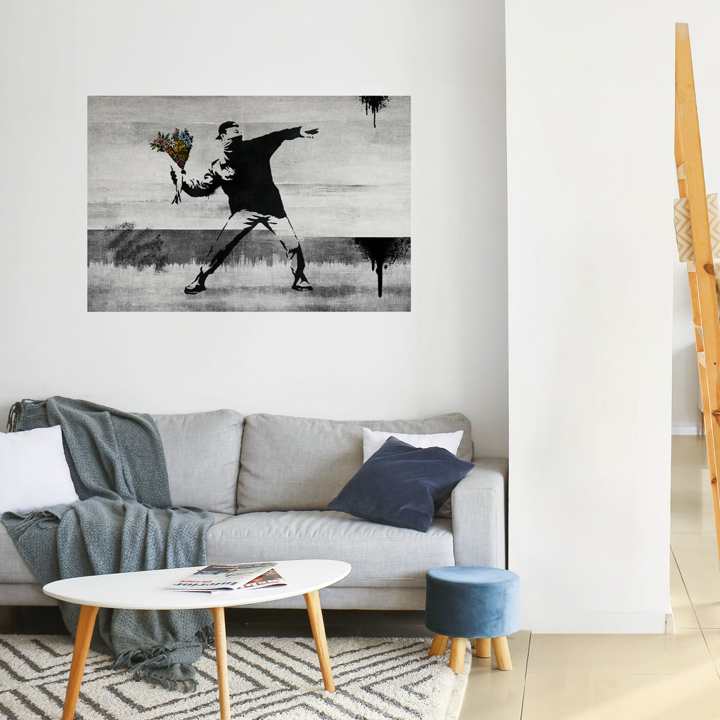 Affiche horizontale autocollante FLOWER BOMBER (BANKSY)