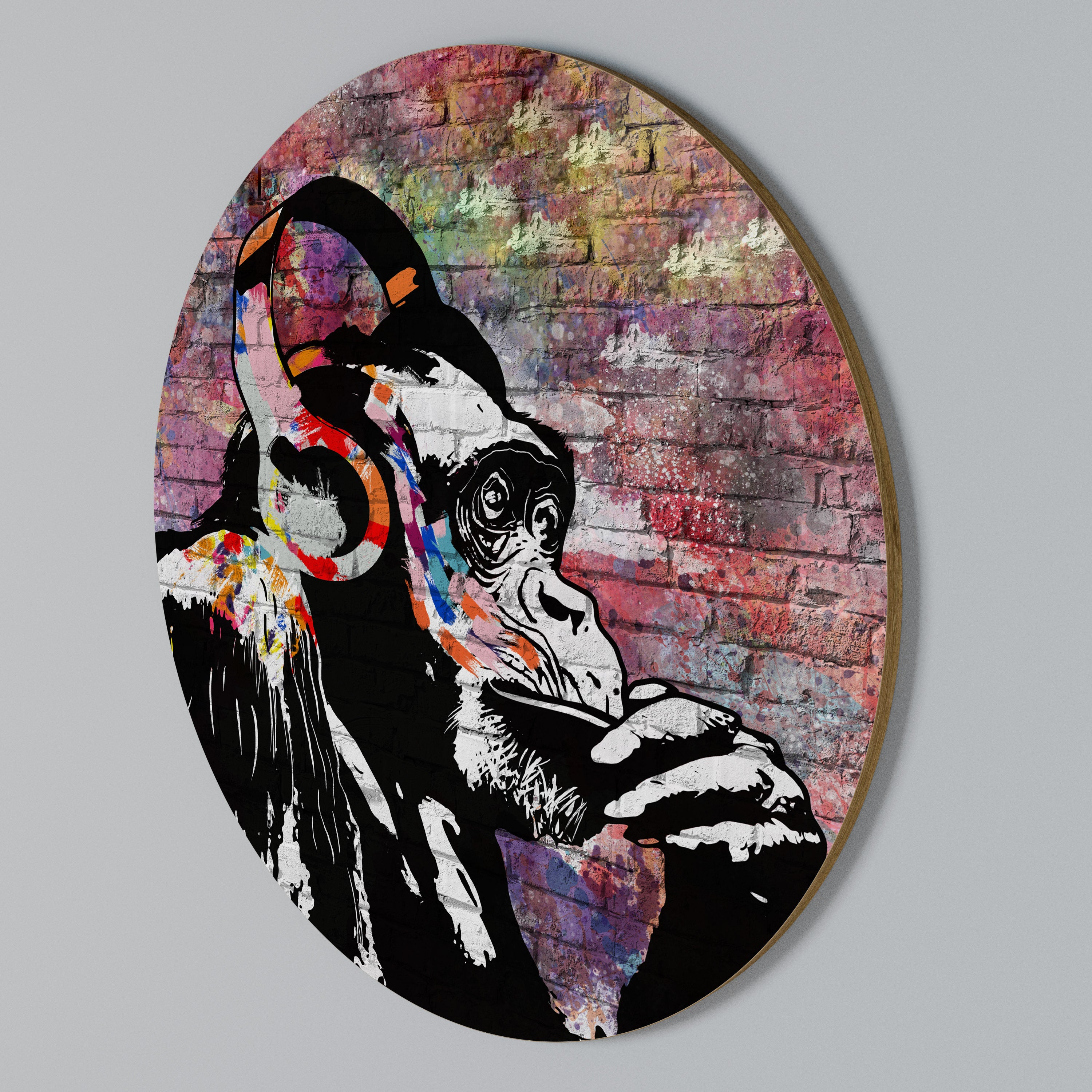 APISH LISTENER Round Wall Art