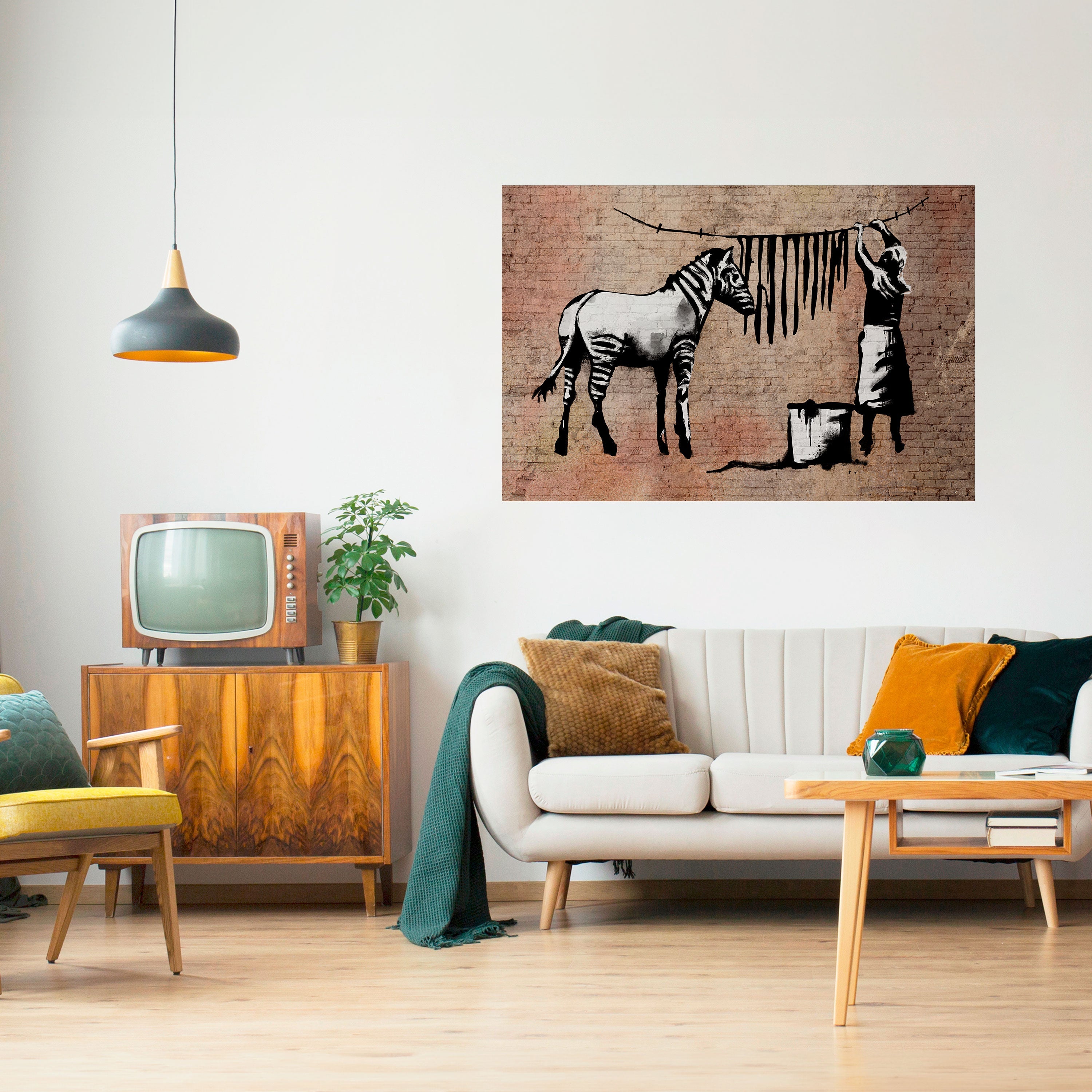 Affiche horizontale autocollante Tidy Zebra