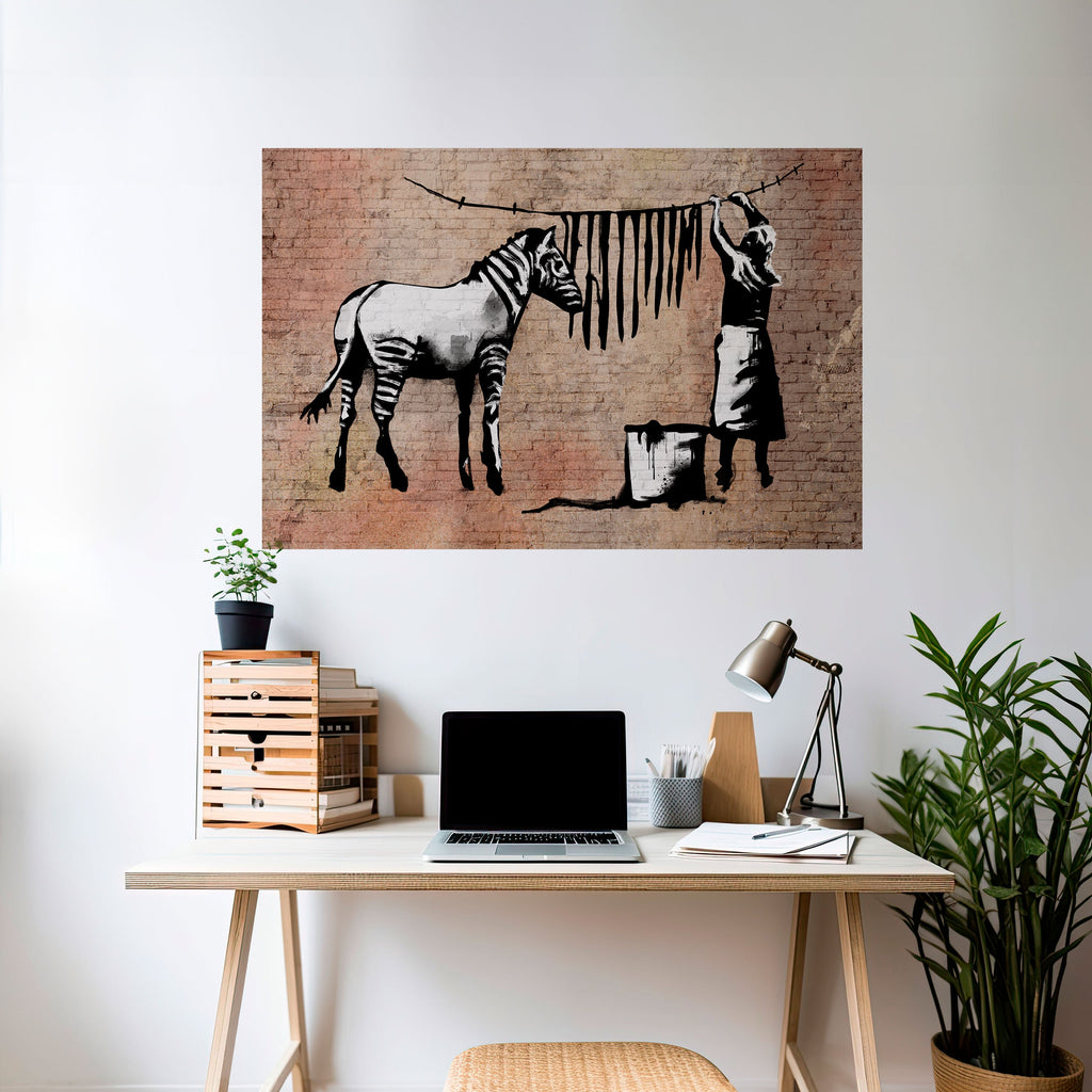 Affiche horizontale autocollante Tidy Zebra