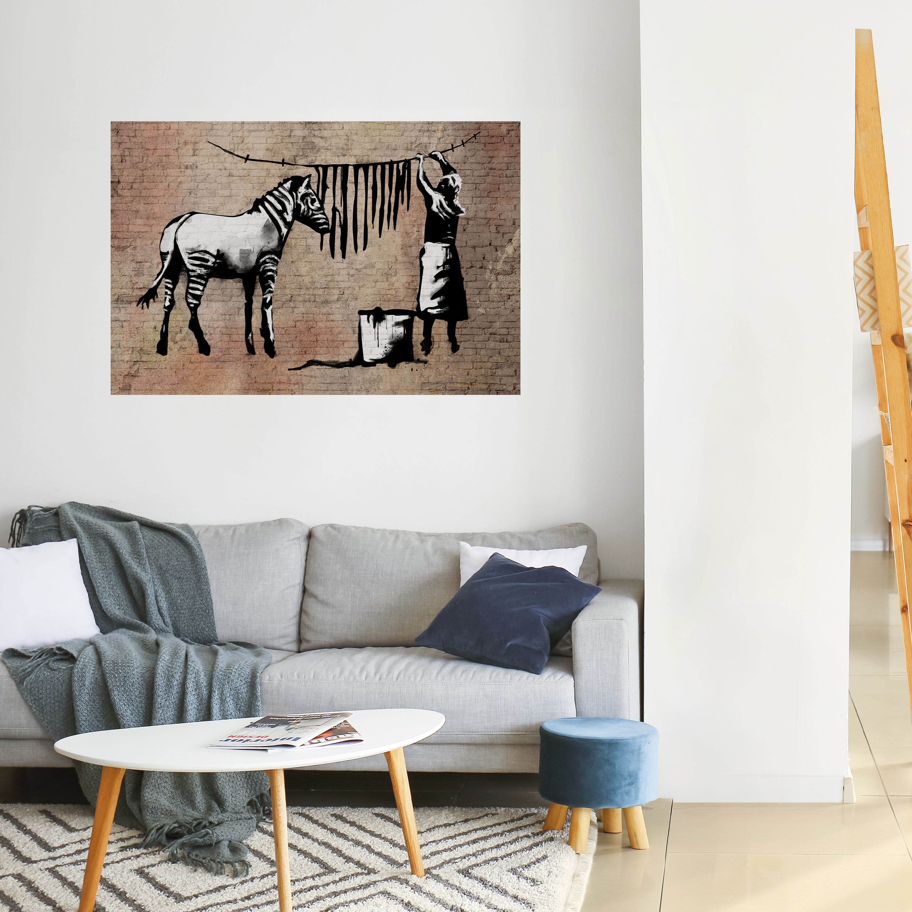 Affiche horizontale autocollante Tidy Zebra