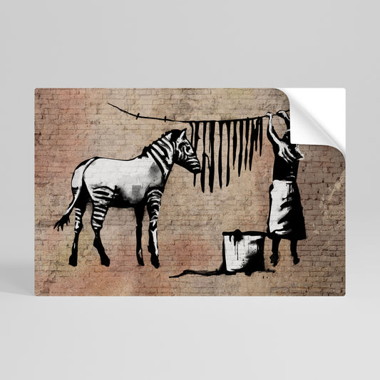 TIDY ZEBRA Peel and Stick Horizontal Poster