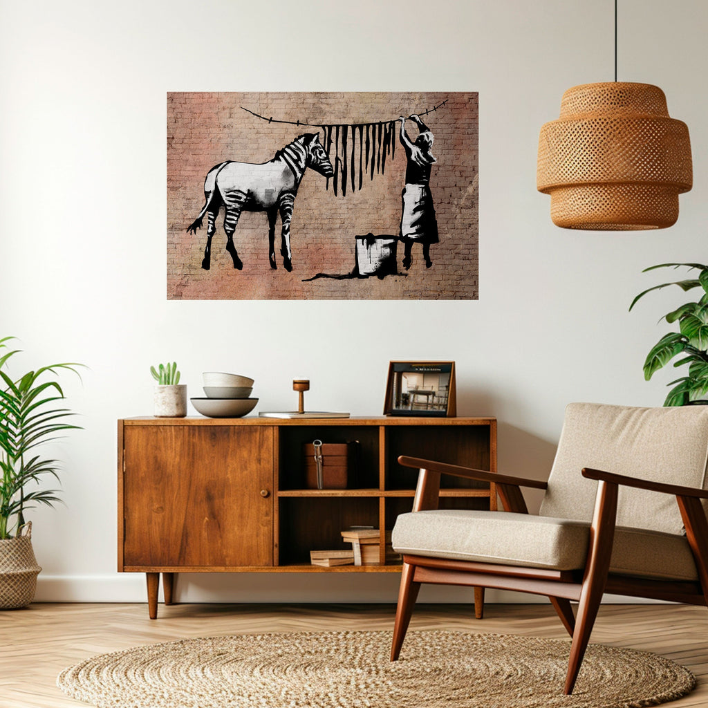 Affiche horizontale autocollante Tidy Zebra