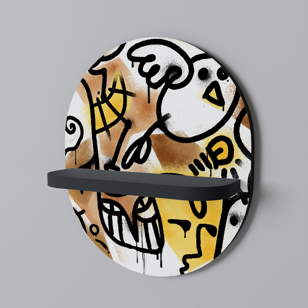 Étagère d'art ovale URBAN CANVAS en finition noire