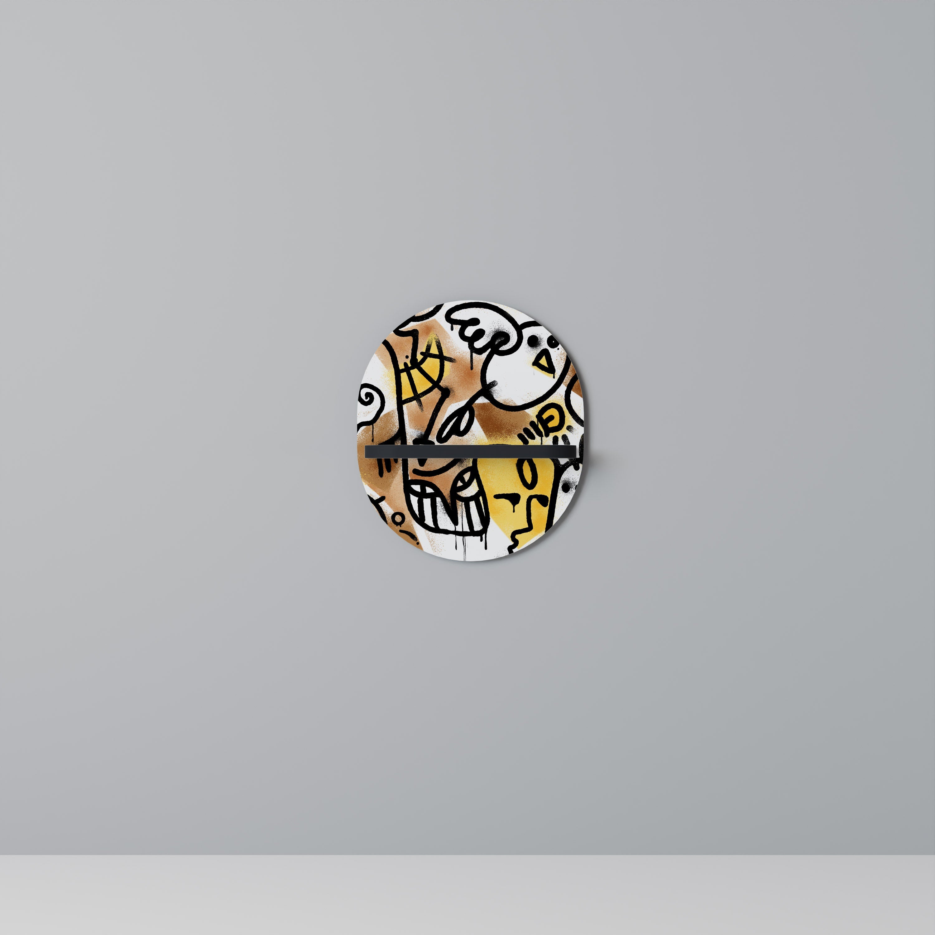 Étagère d'art ovale URBAN CANVAS en finition noire