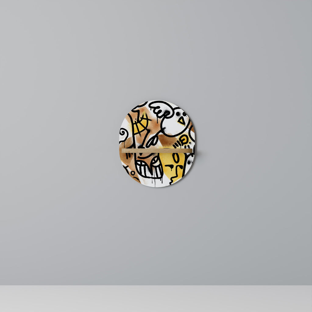 Étagère d'art ovale URBAN CANVAS effet chêne