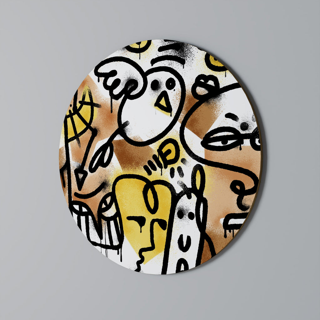 Toile urbaine Art mural rond