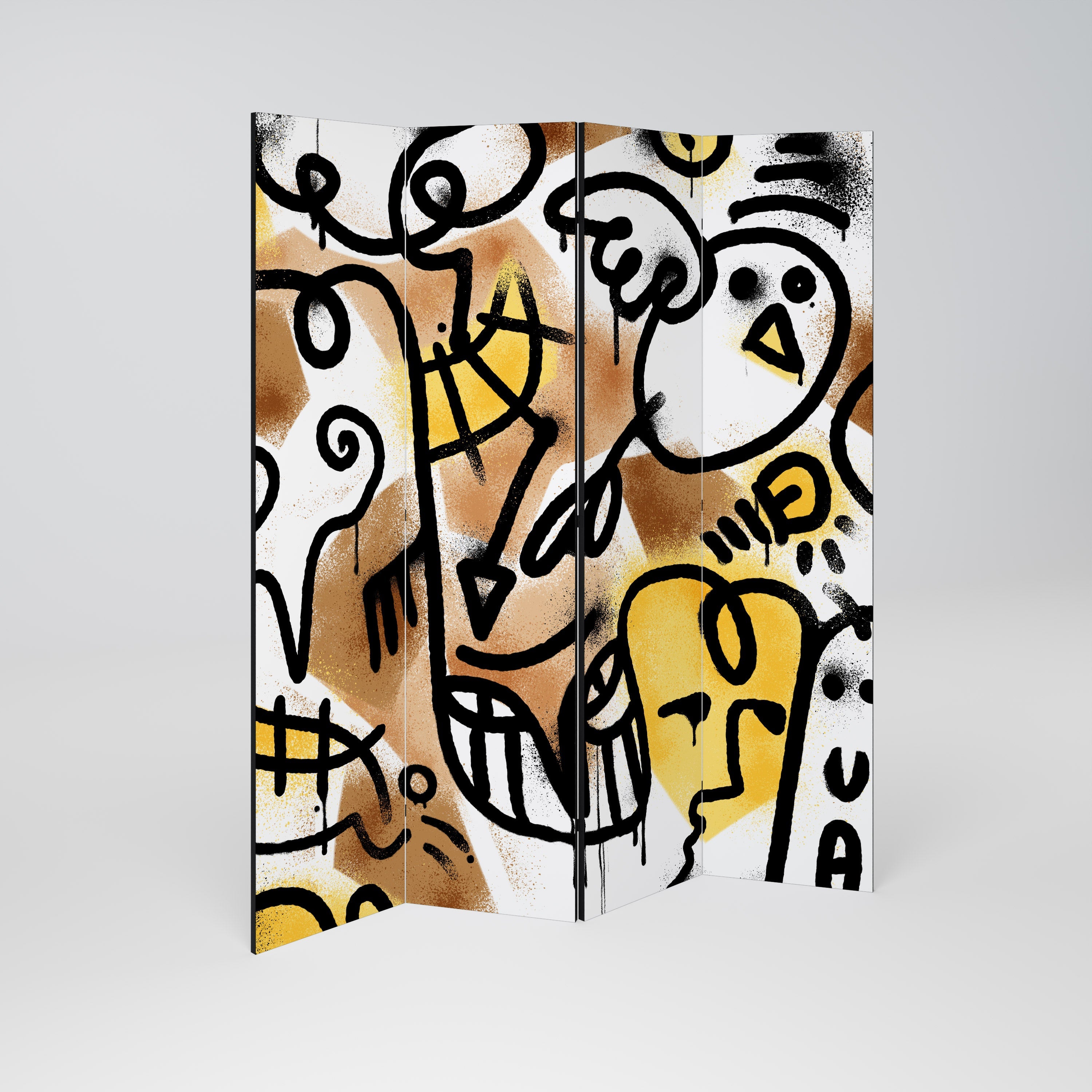 Paravent décoratif à 4 panneaux URBAN CANVAS